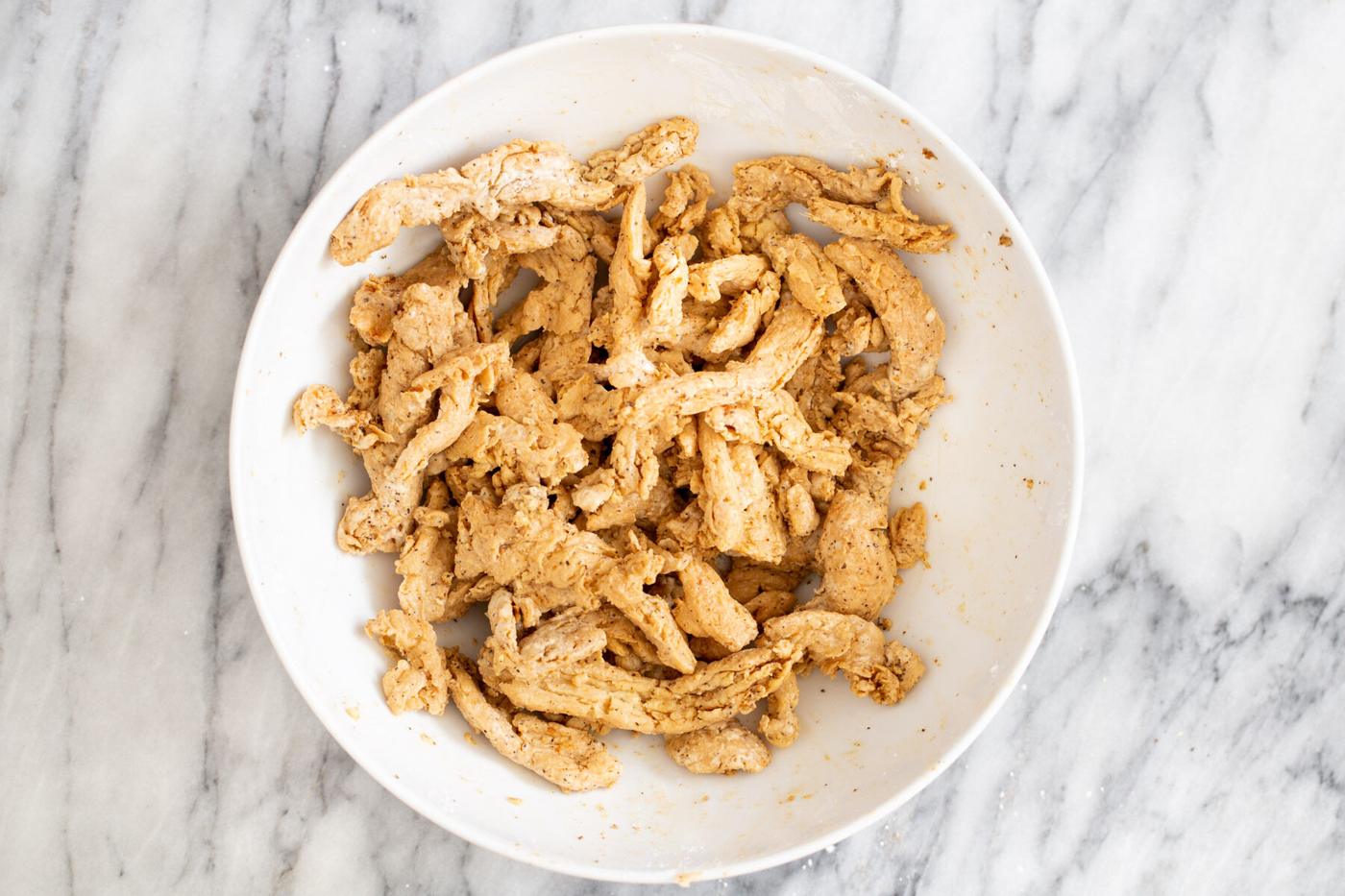 soaked soycurls with spices