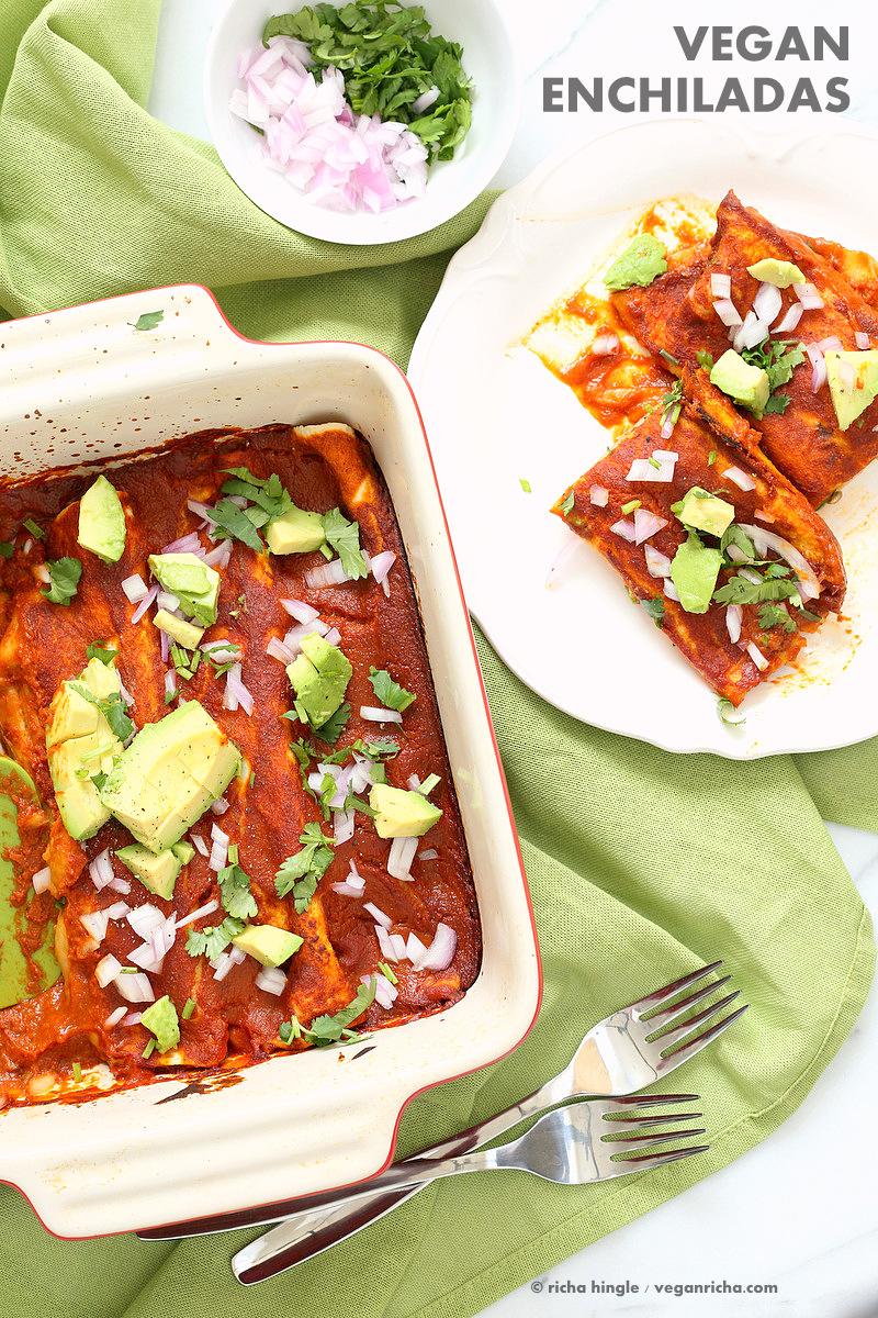 Vegan Enchiladas Recipe with Lentils and Black Beans
