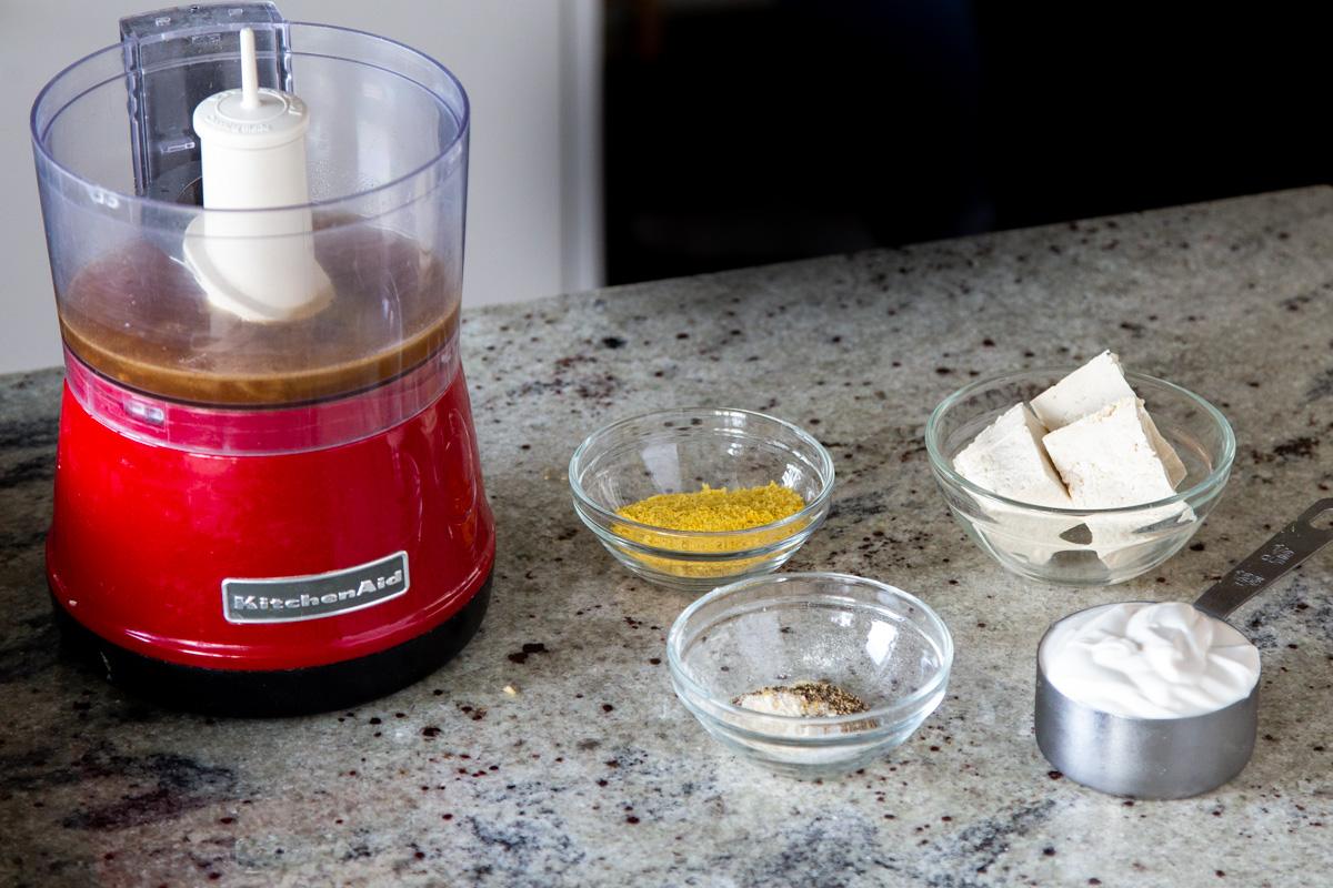 ingredients used for making base for vegan French Onion Dip