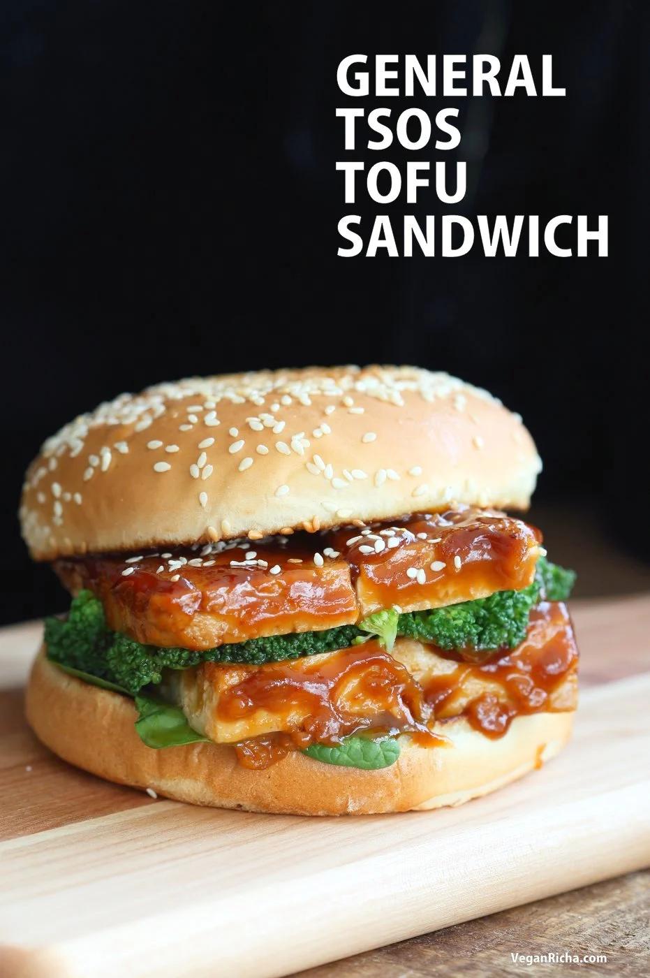 Vegan General Tso’s Tofu Sandwich