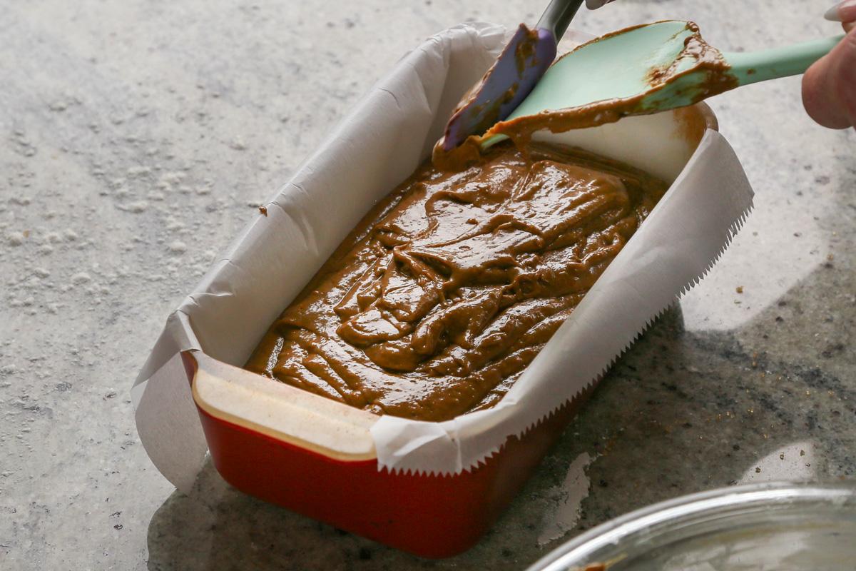 smoothing out the top of the batter