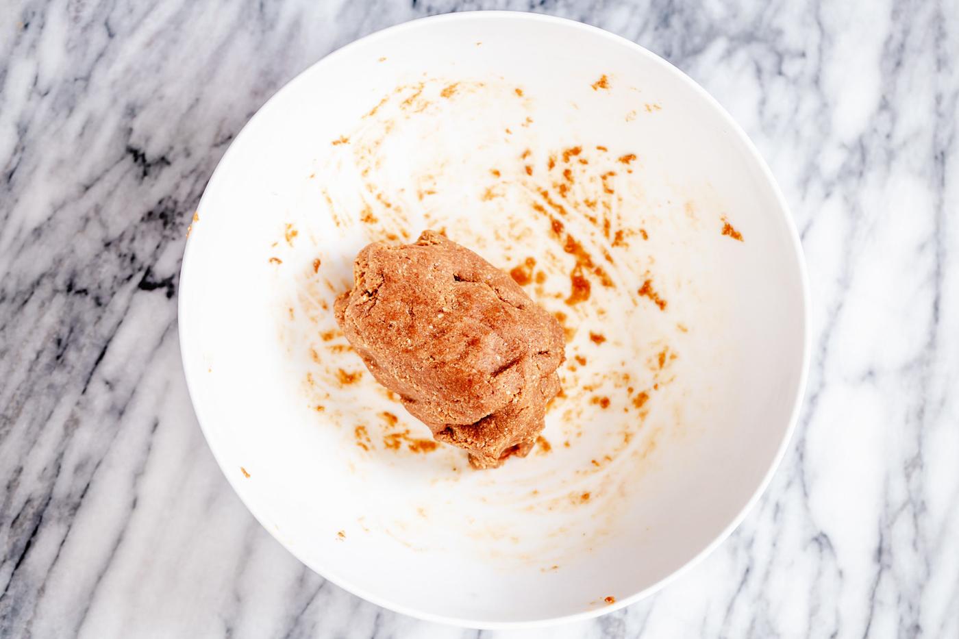 vegan glutenfree cookie dough in a small bowl