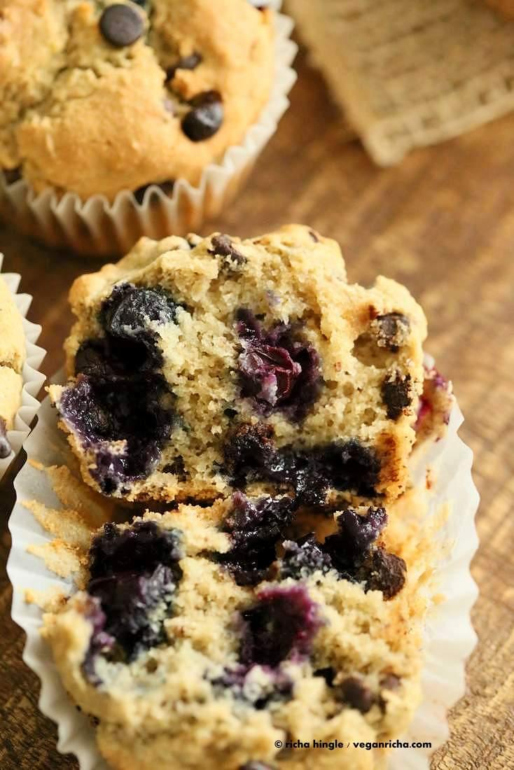 Gluten free Blueberry Chocolate Chip Muffins | Pitzn