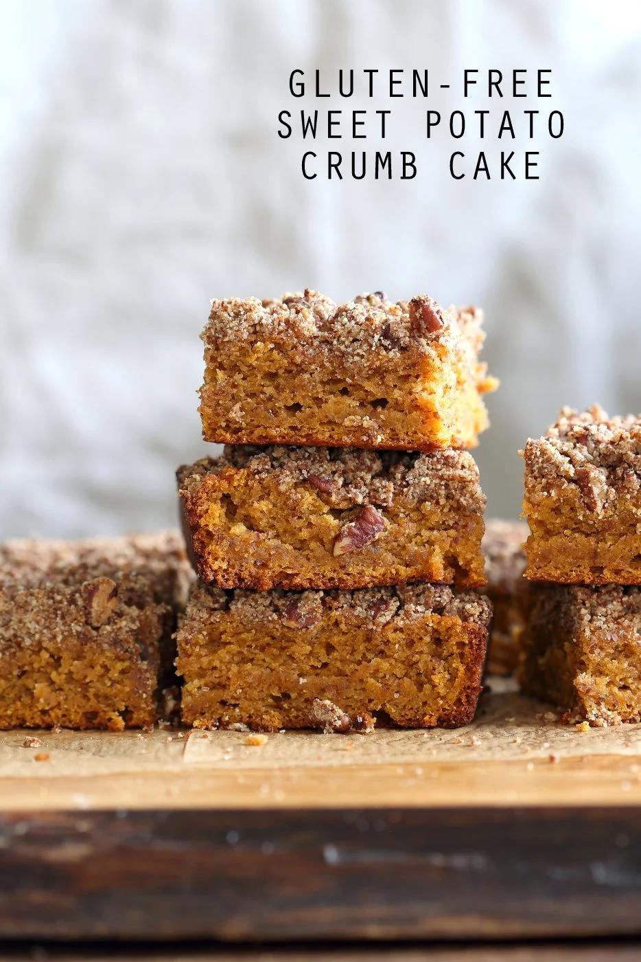 Vegan Gluten free Coffee Cake – Sweet Potato Pecan Crumb Cake