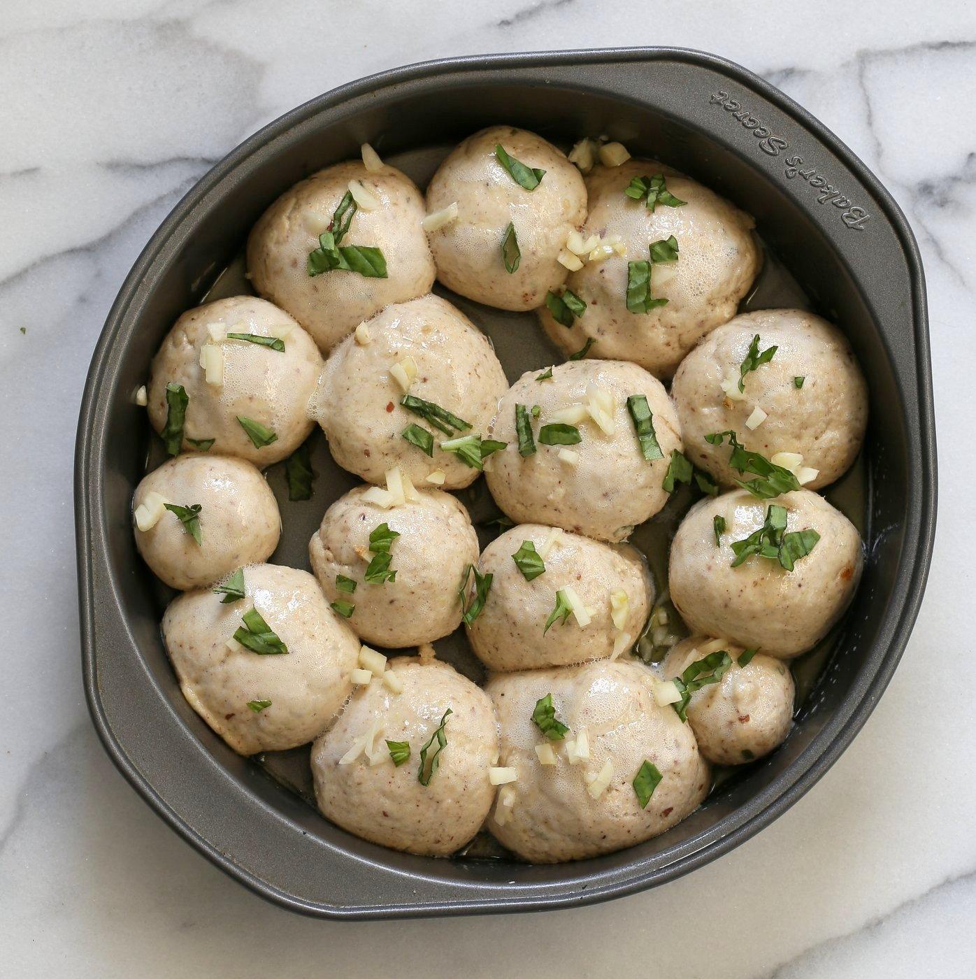 Vegan Gluten free Dinner Rolls with Garlic and Basil. Soft Puffy Gluten-free Dinner Rolls with fresh basil and garlic. Vegan Gluten-free Soy-free Recipe | VeganRicha.com