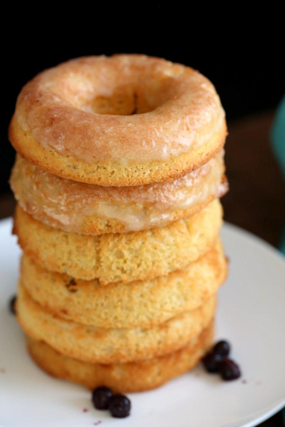 Vegan Gluten-free Lemon Donuts. These baked gluten free doughnuts are amazingly soft. They are grain-free, Easy, Zesty. Use lemon or lime. Baked Gluten-free Doughnuts. Vegan Glutenfree Grainfree Soyfree Recipe. Can be nutfree. VeganRicha.com
