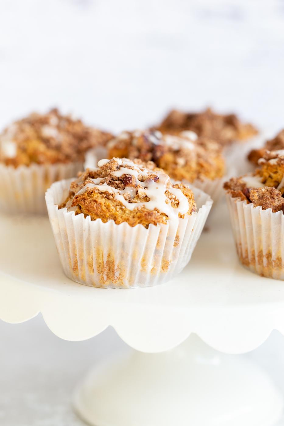 pumpkin muffins with sugar glaze