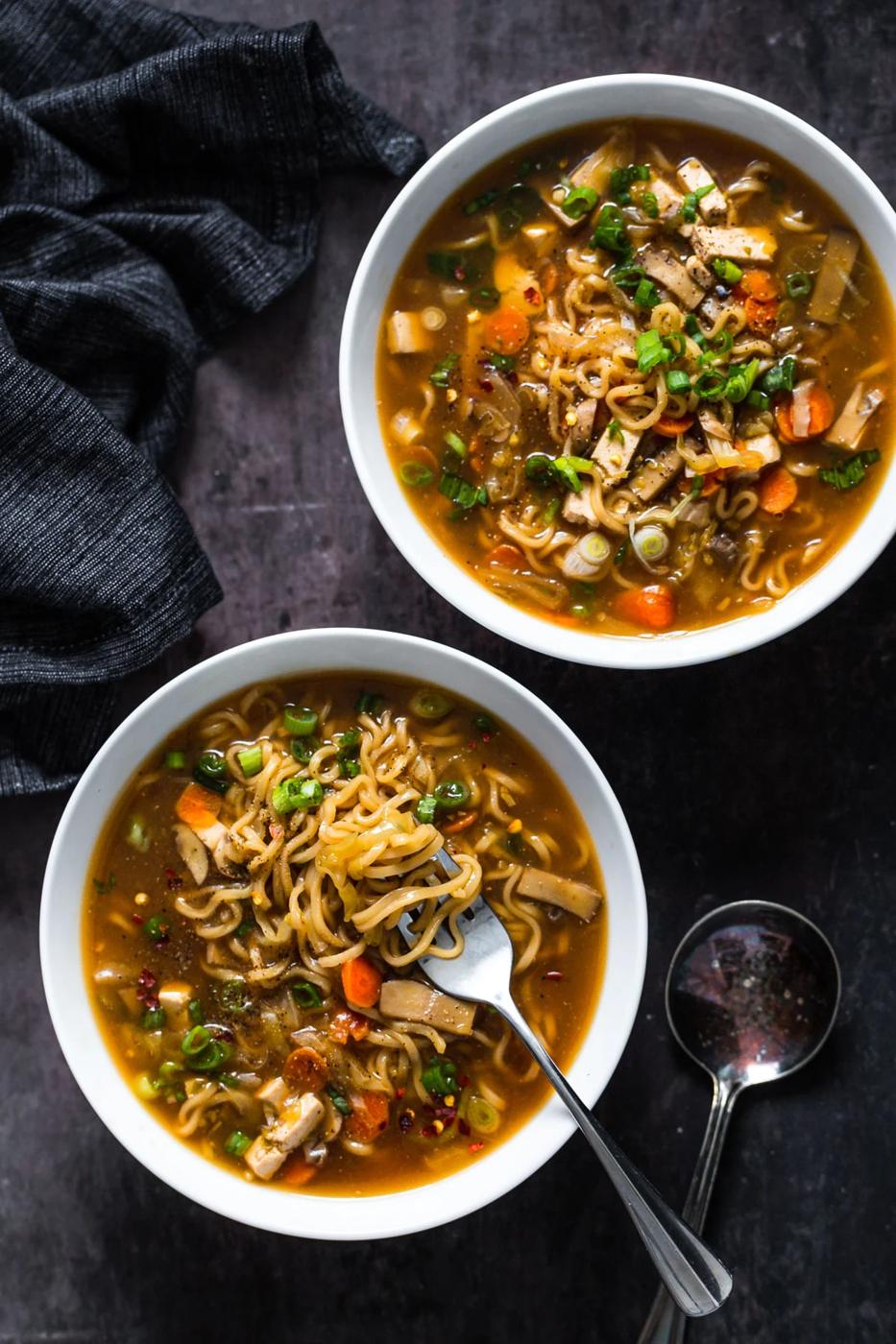 Vegan Hot and Sour Soup with Ramen