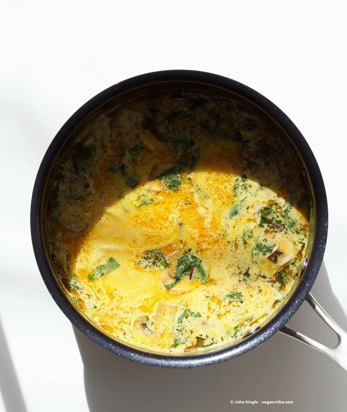Vegan Laksa - Malaysian Curry Laksa Soup Recipe with homemade Laksa paste. Warming, spicy, flavorful soup for fall and winter. Vegan Gluten-free Soy-free Recipe | VeganRicha.com