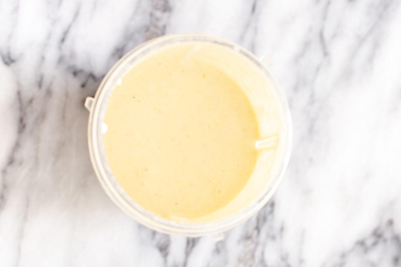 vegan lemon filling in a blender
