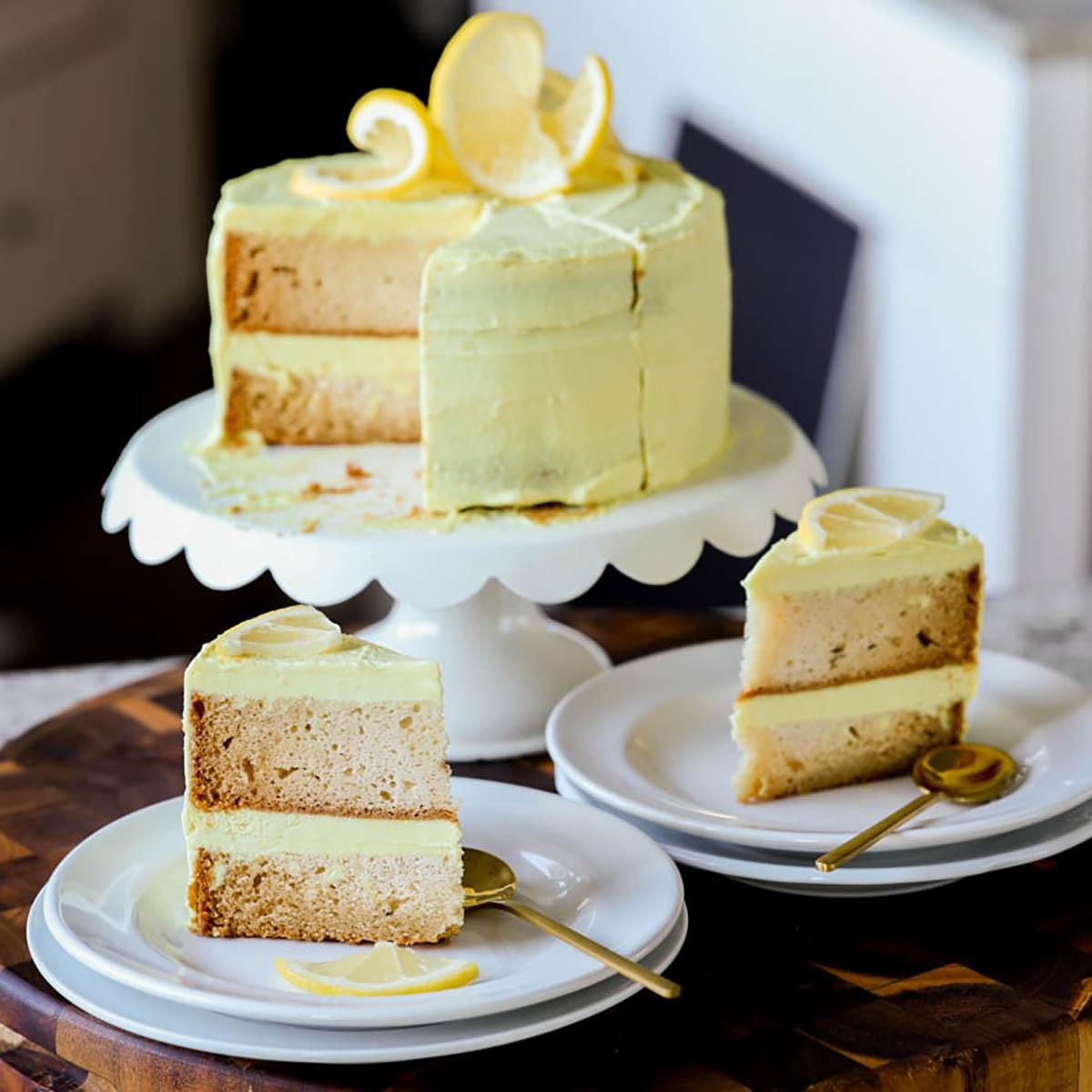 Vegan Lemon Cream Cake (soy-free, nut-free, gluten-free options)