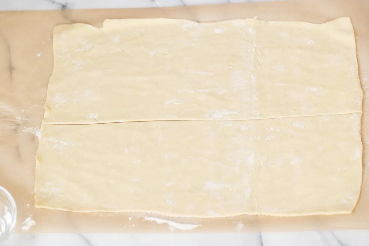 vegan puff pastry rolled out