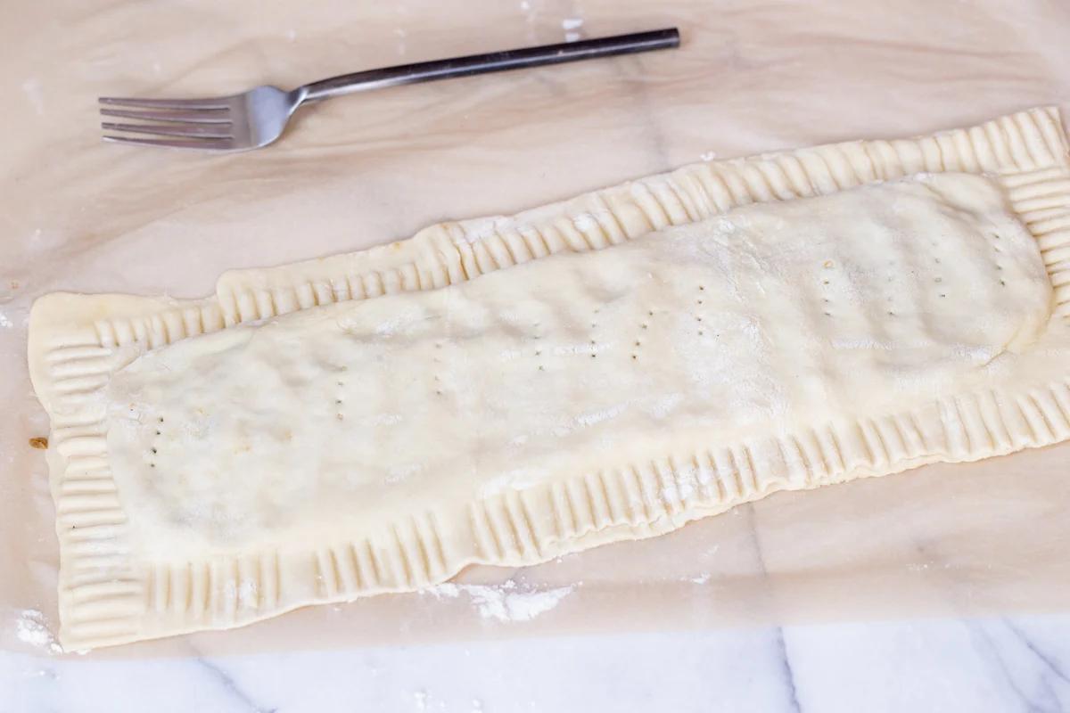vegan lentil pie ready to go into the fridge