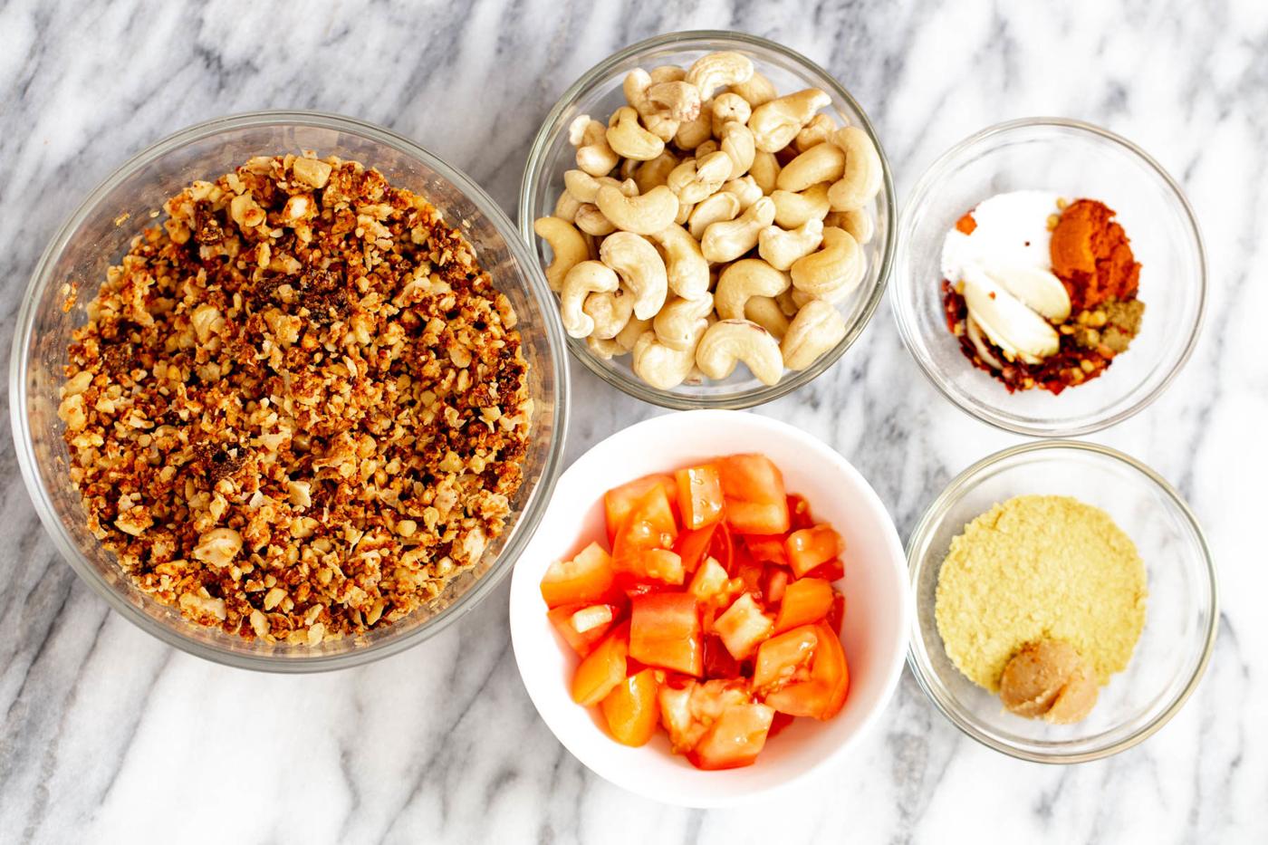 ingredients needed for making vegan walnut taco meat