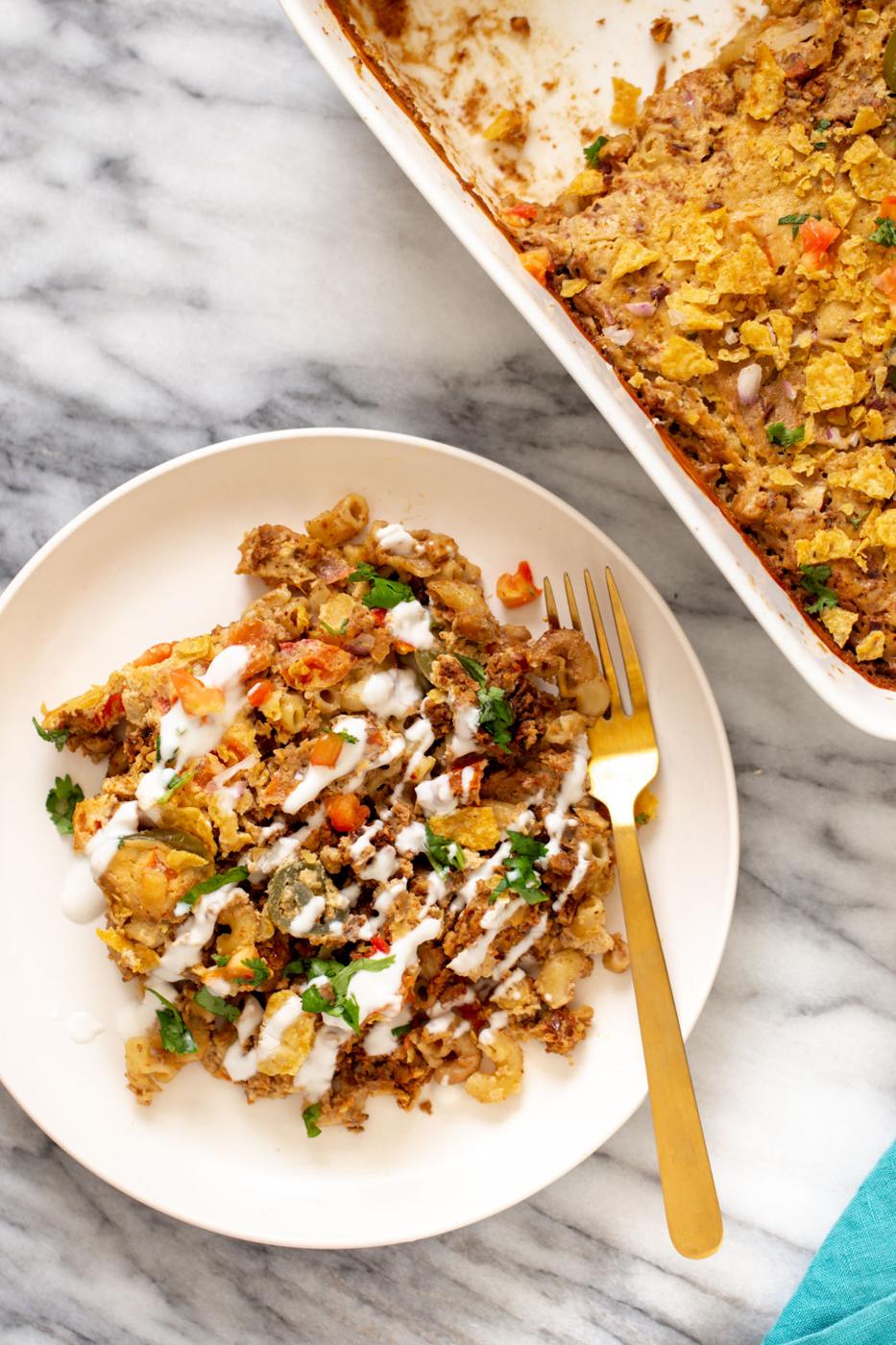 Vegan Mac And Cheese Taco Bake – Mac Taco Casserole