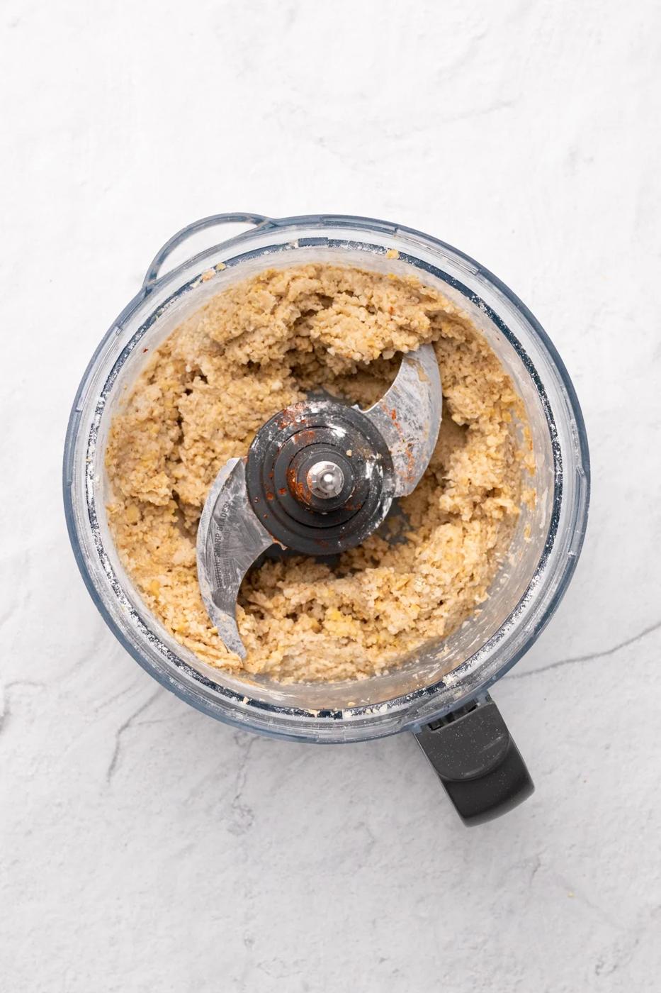 vegan kofta batter in a food processor