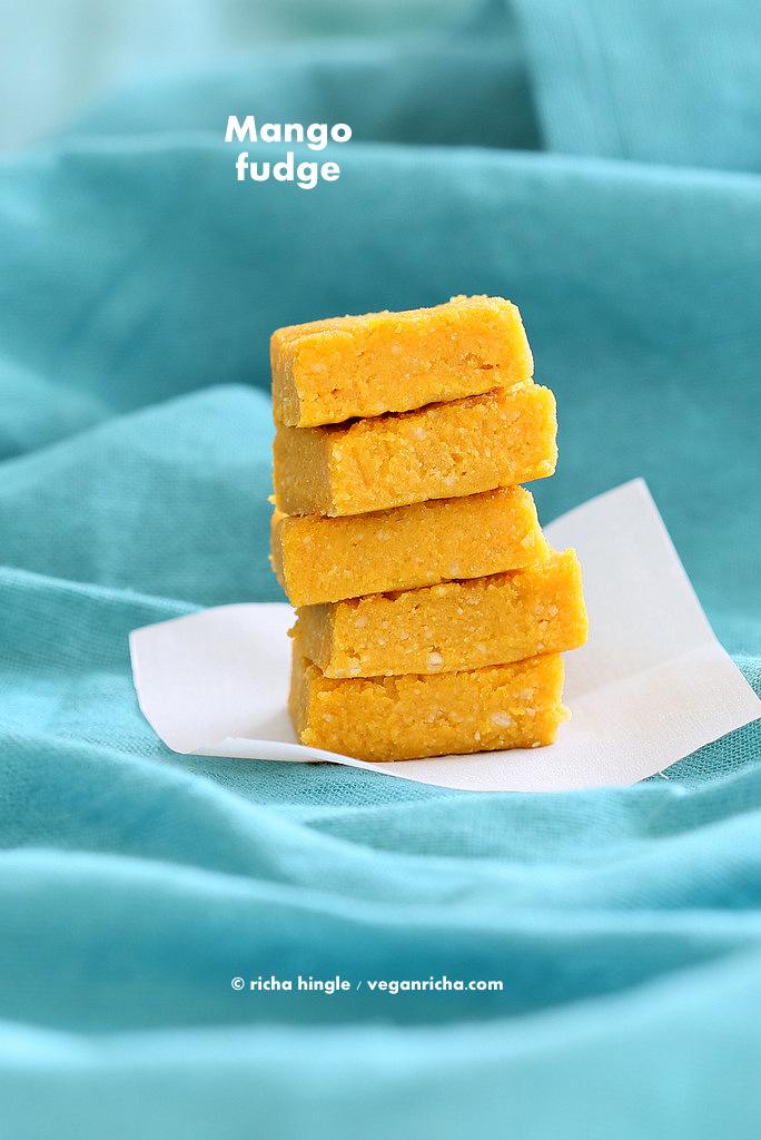 Vegan Mango Burfi. Mango Fudge Bars. Indian Recipe