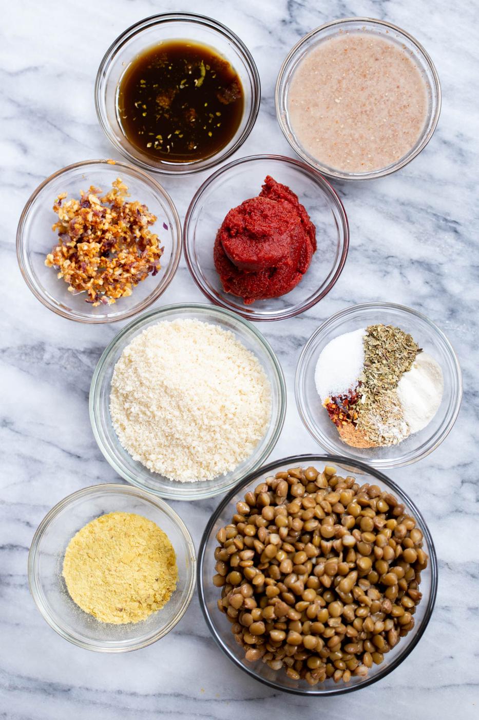 ingredients needed for making vegan meatball subs