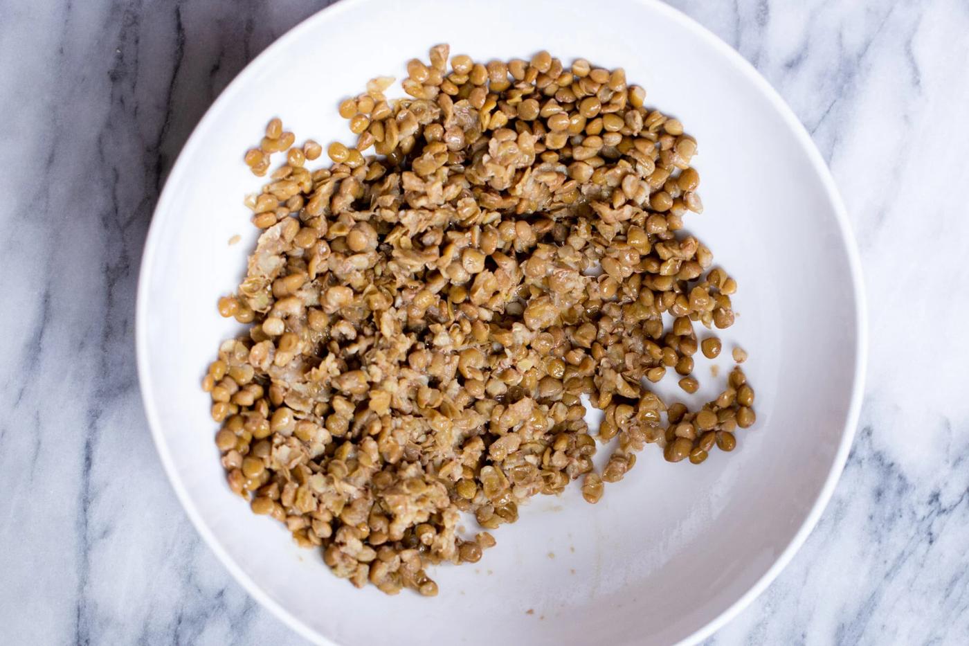 cooked lentils in a bowl