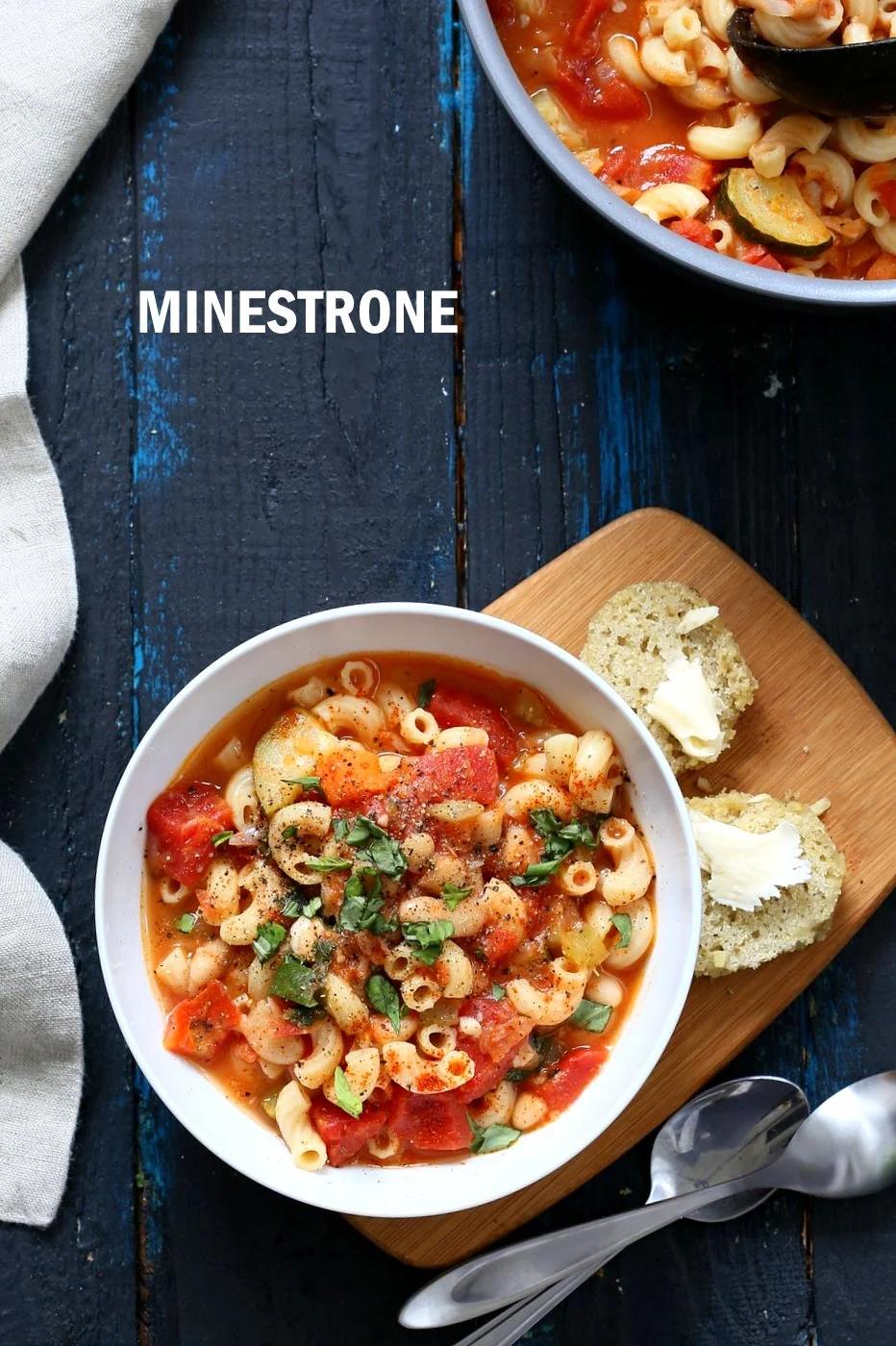 Vegan Minestrone – Veggies Pasta & White Bean Soup