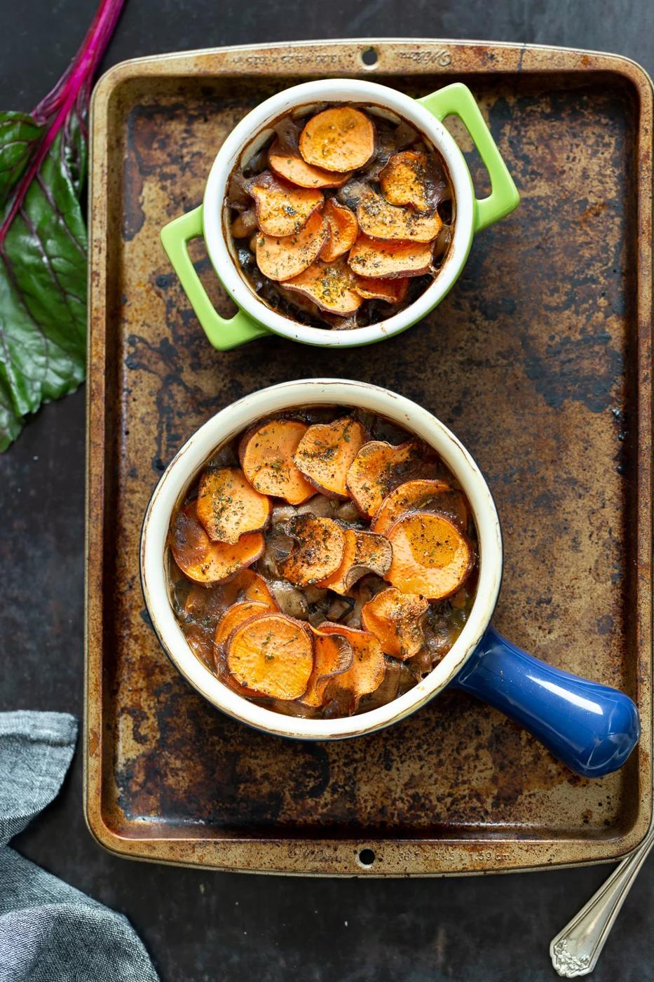 Vegan Mushroom Pot Pie with Sweet Potato Crust