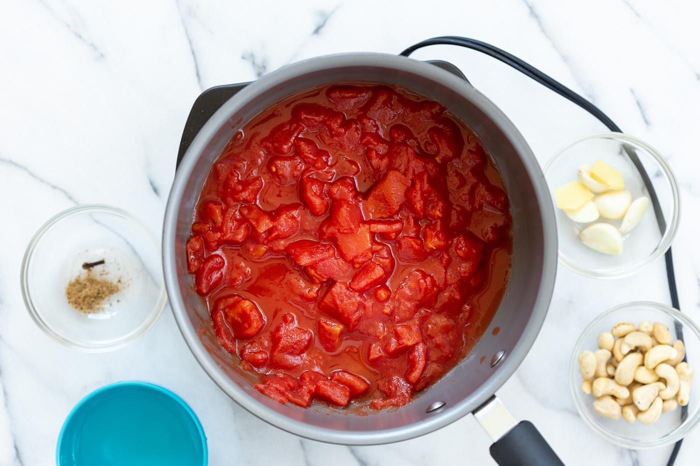 Vegan Paneer Lababdar sauce ingredients