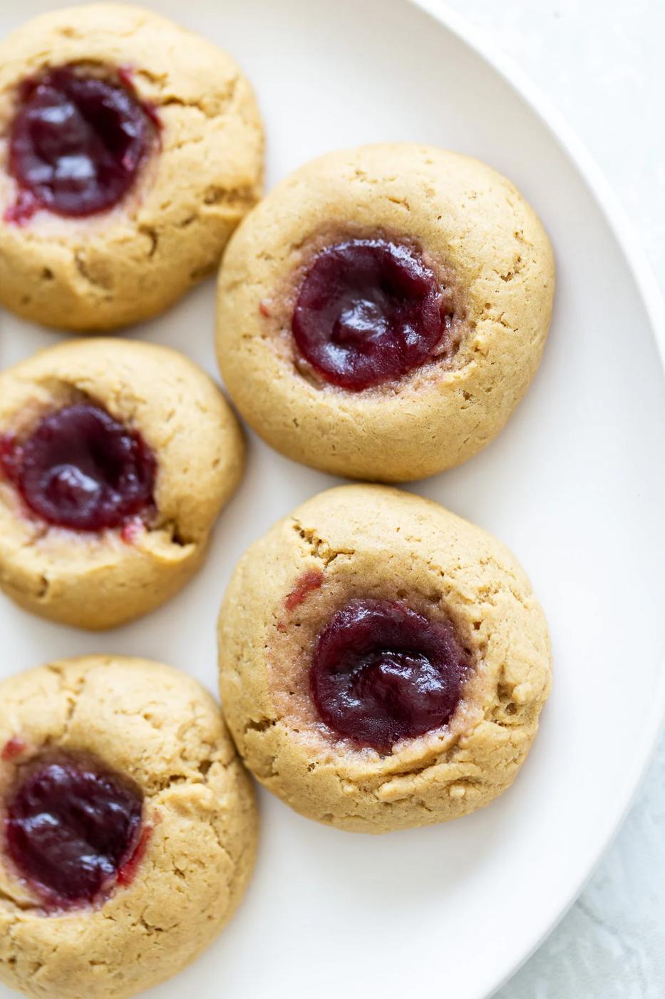 Vegan PB & J Thumbprint Cookies