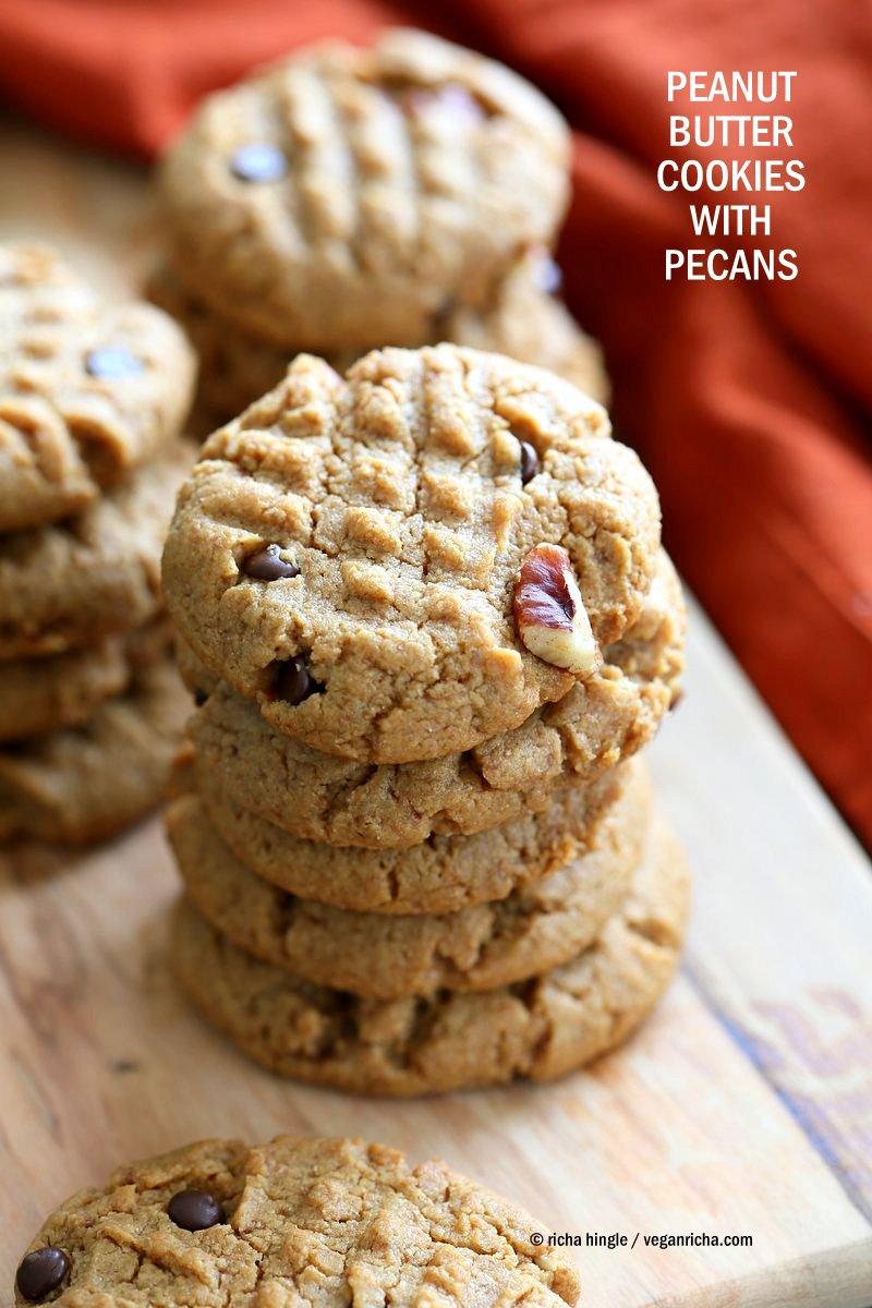 Vegan Peanut Butter Cookies with Pecans