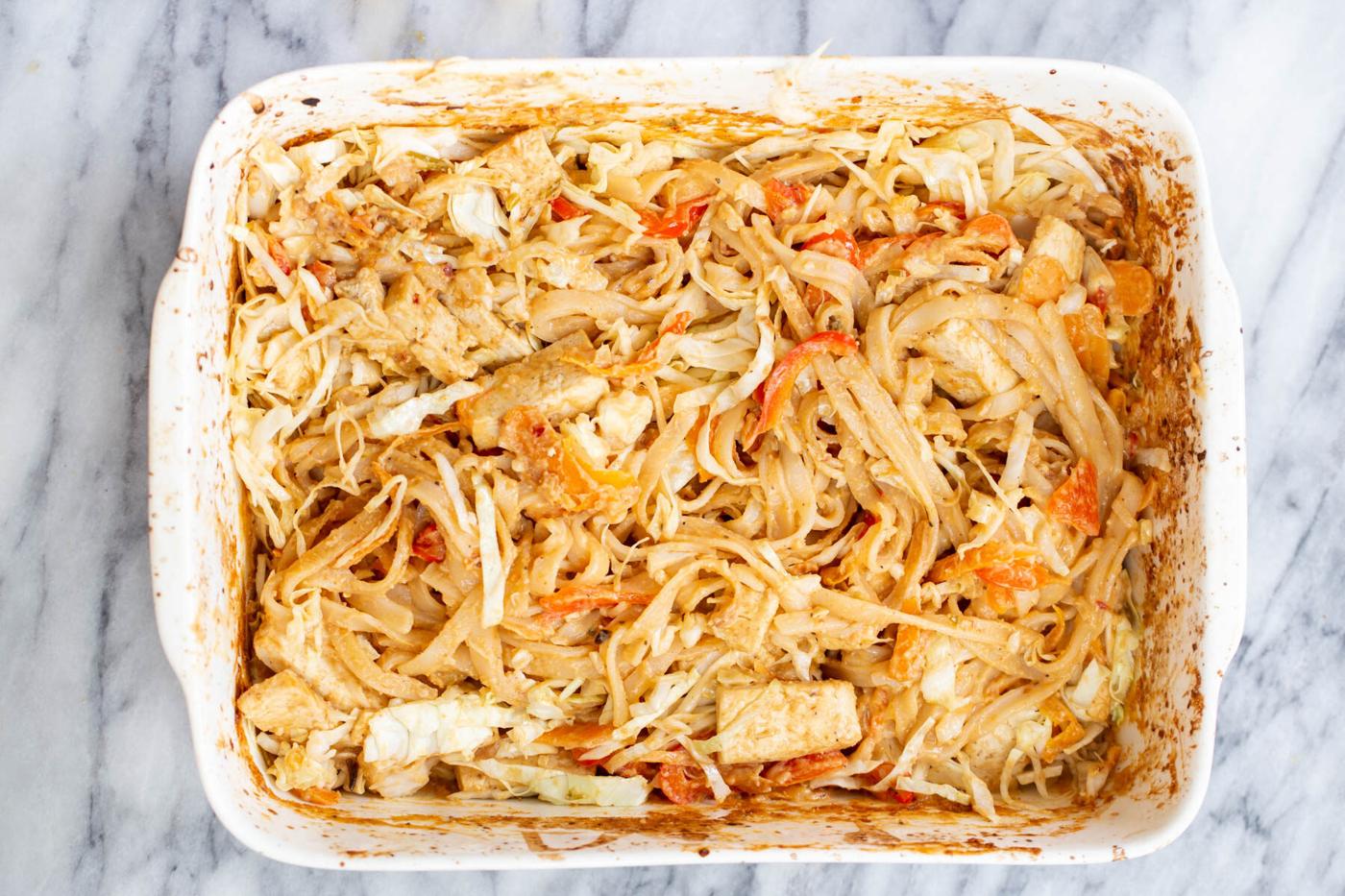 peanut rice noodle casserole