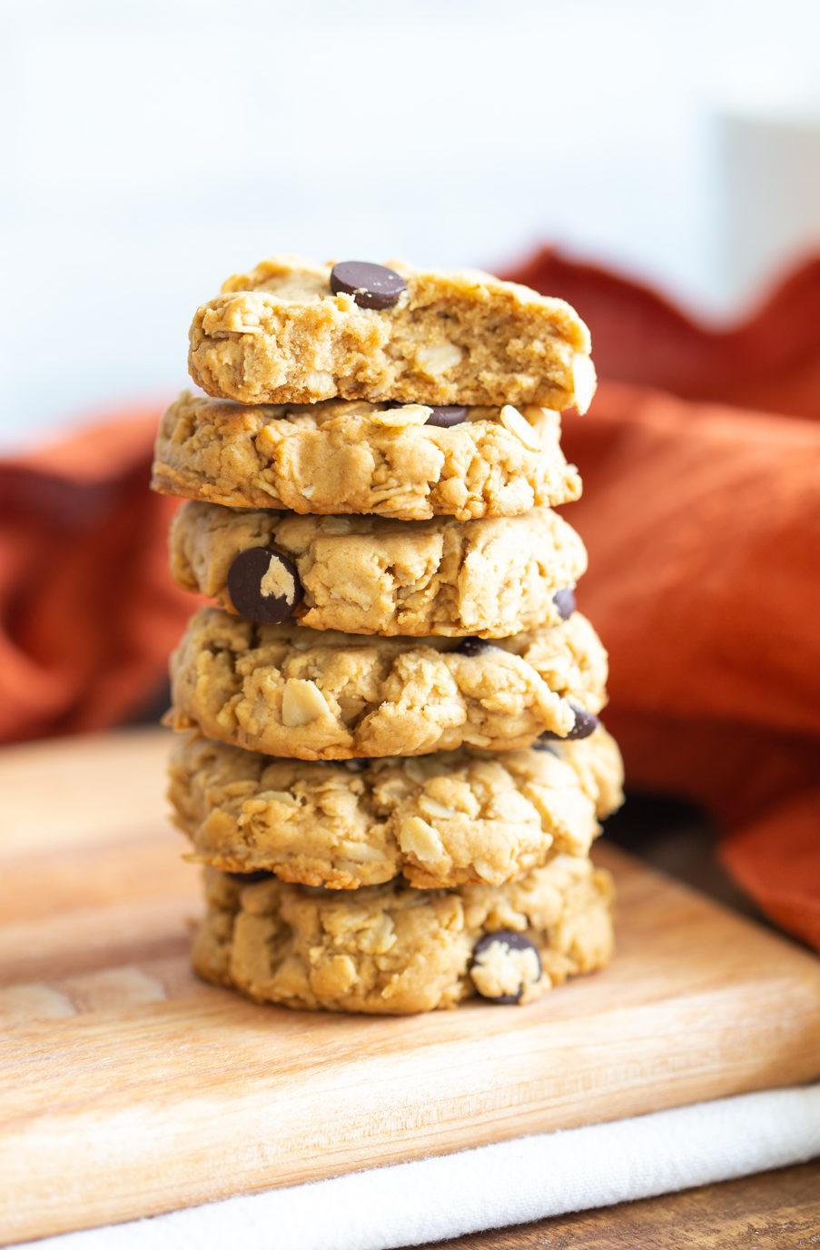 Vegan Peanut Butter Oatmeal Chocolate Chip Cookies 1 Bowl