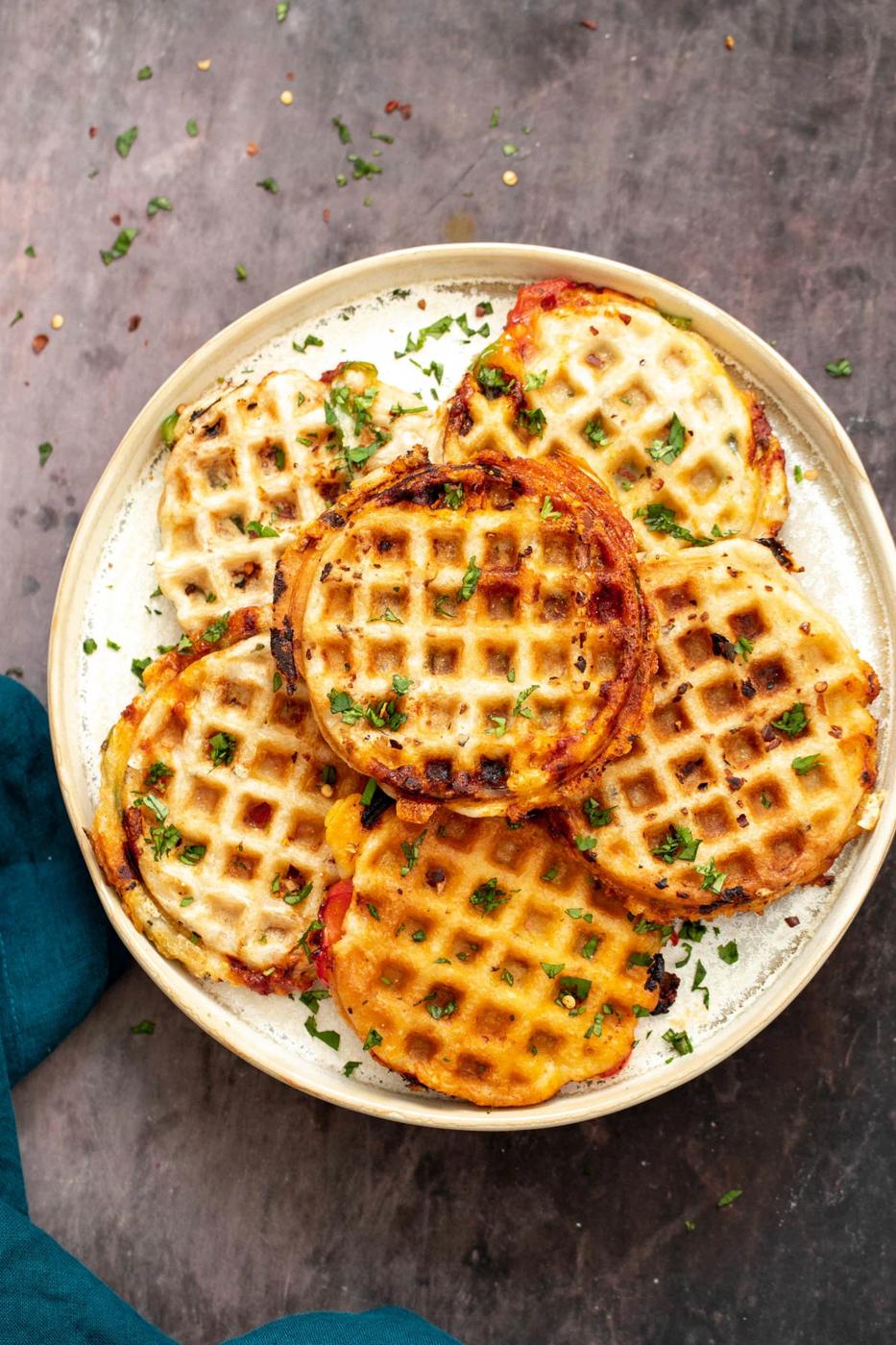 Vegan Pizza Waffles
