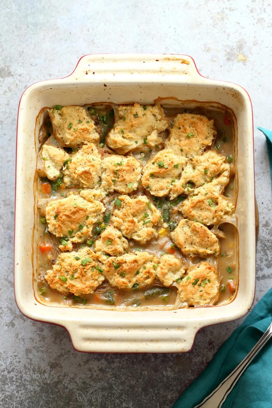 Vegan Pot Pie with Black Pepper Biscuits
