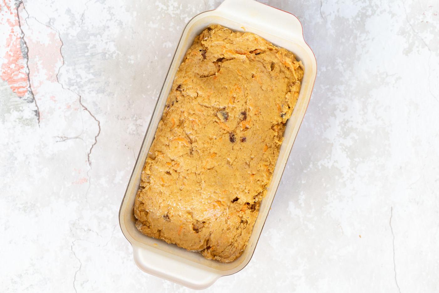 vegan carrot pumpkin bread unbaked
