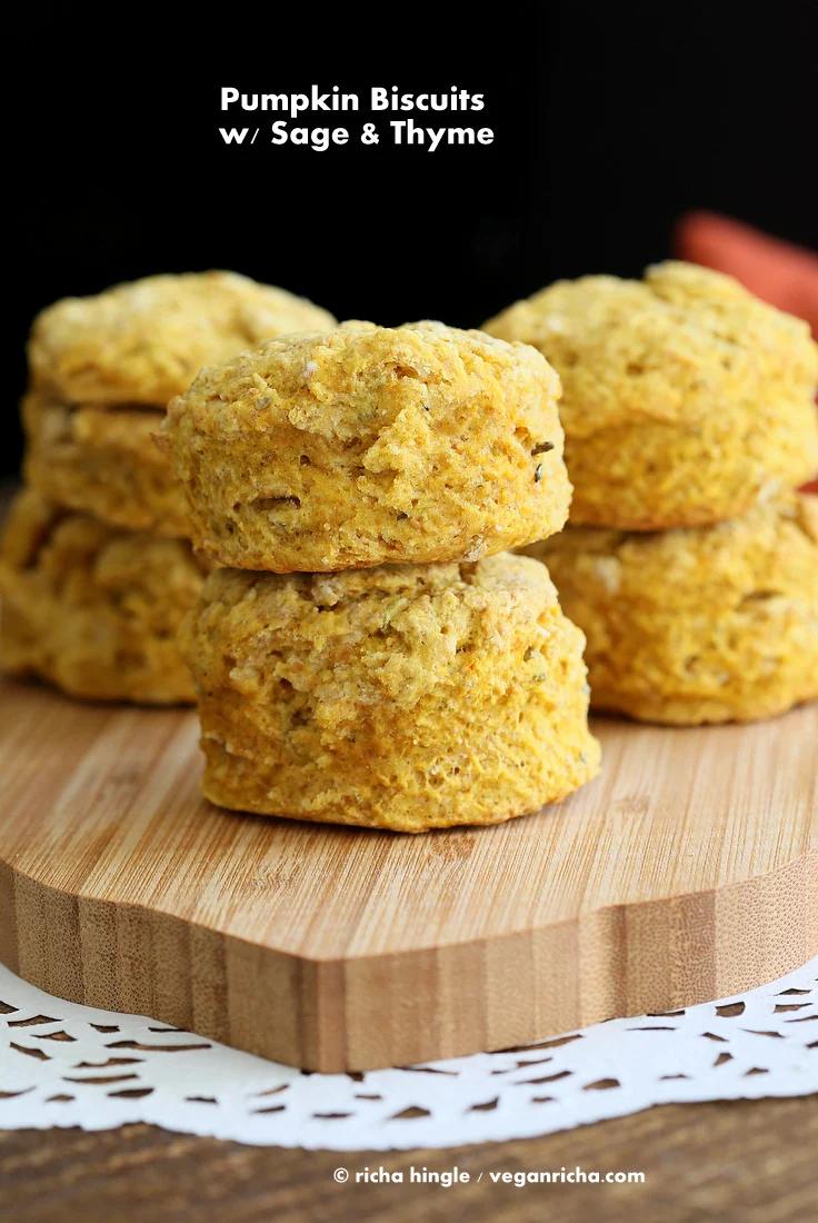 Vegan Pumpkin Biscuits with Sage & Thyme
