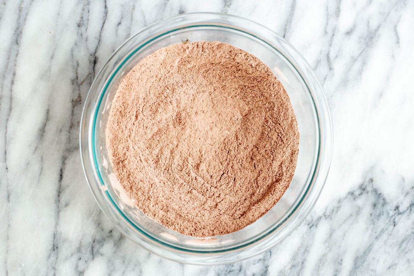 vegan self saucing pudding dry mix in a bowl