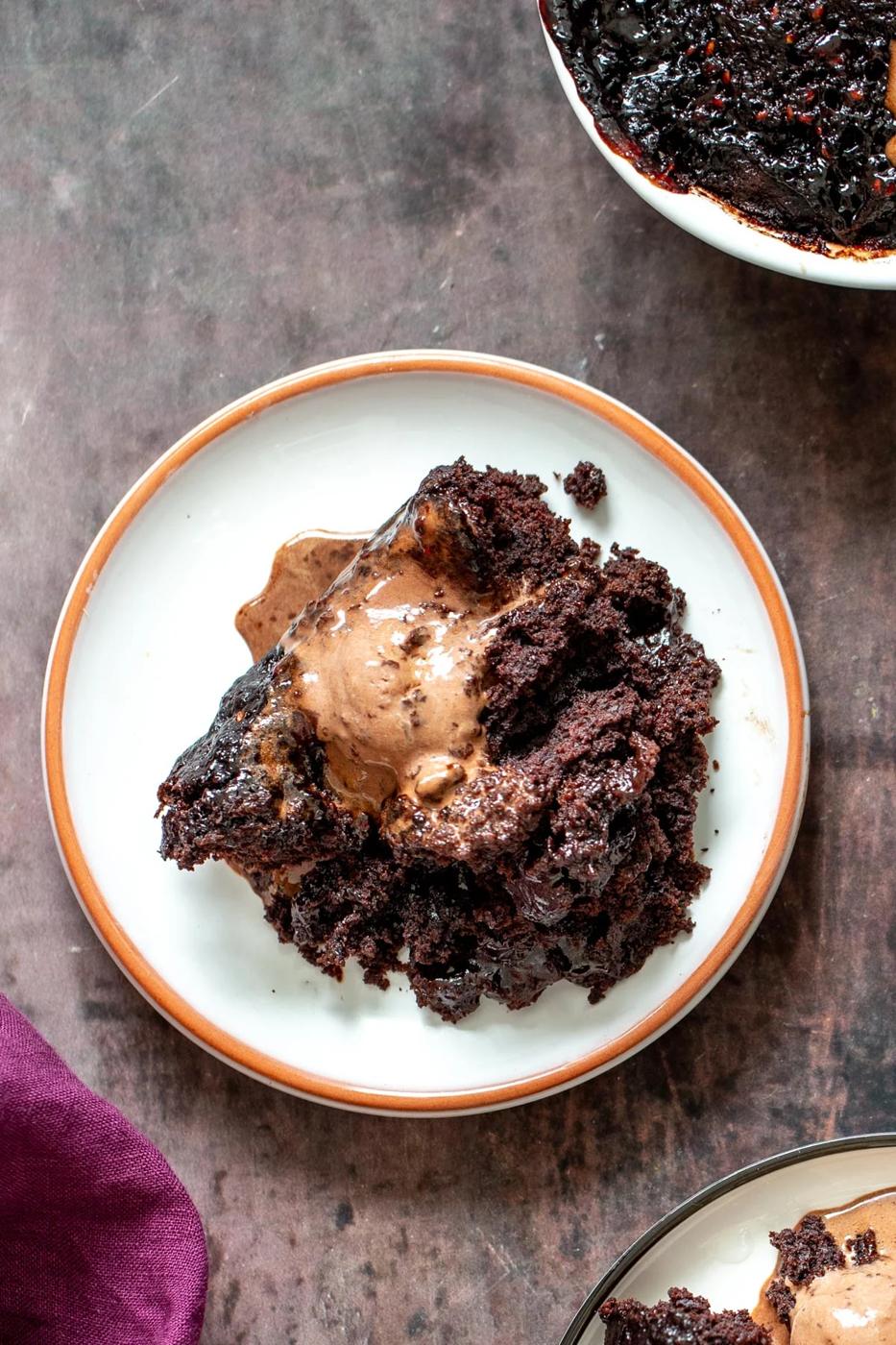 Vegan Self Saucing Black Forest Chocolate Pudding Cake