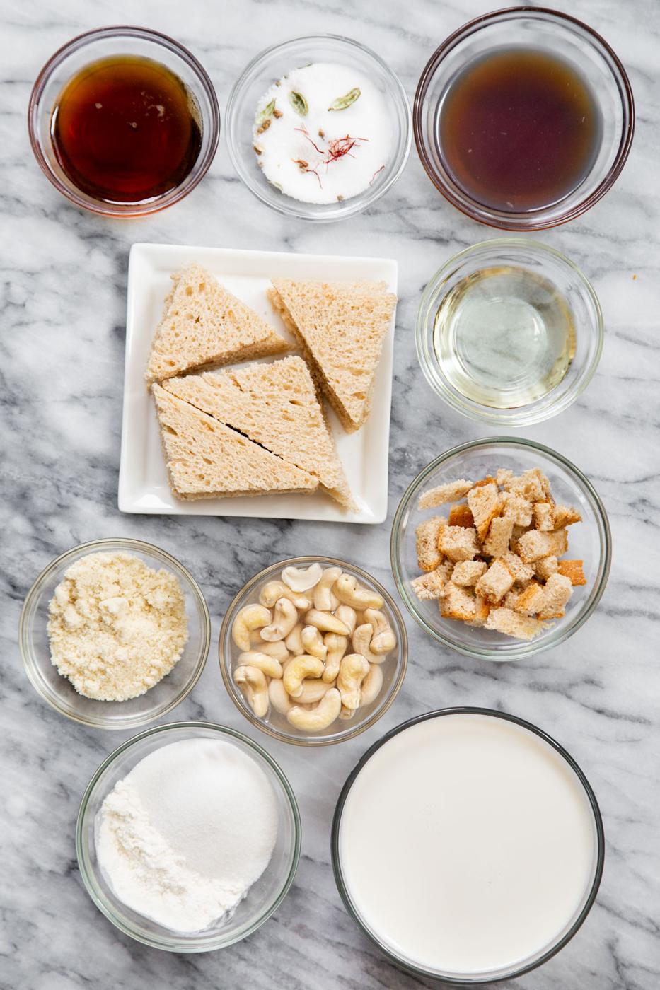 ingredients on a marble countertop