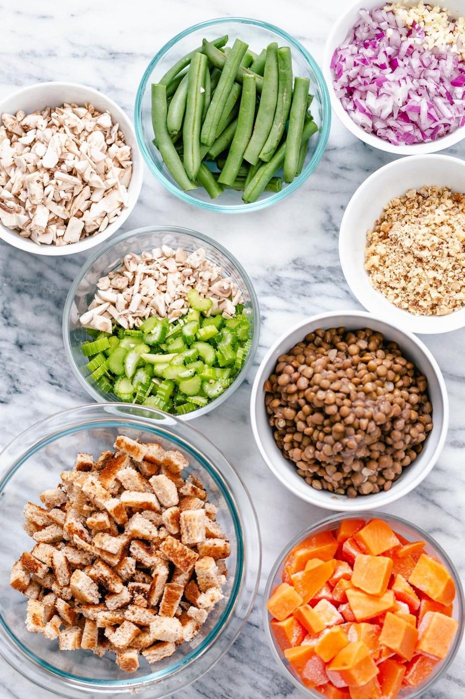 ingredients for making Vegan Thanksgiving Sheet Pan Dinner