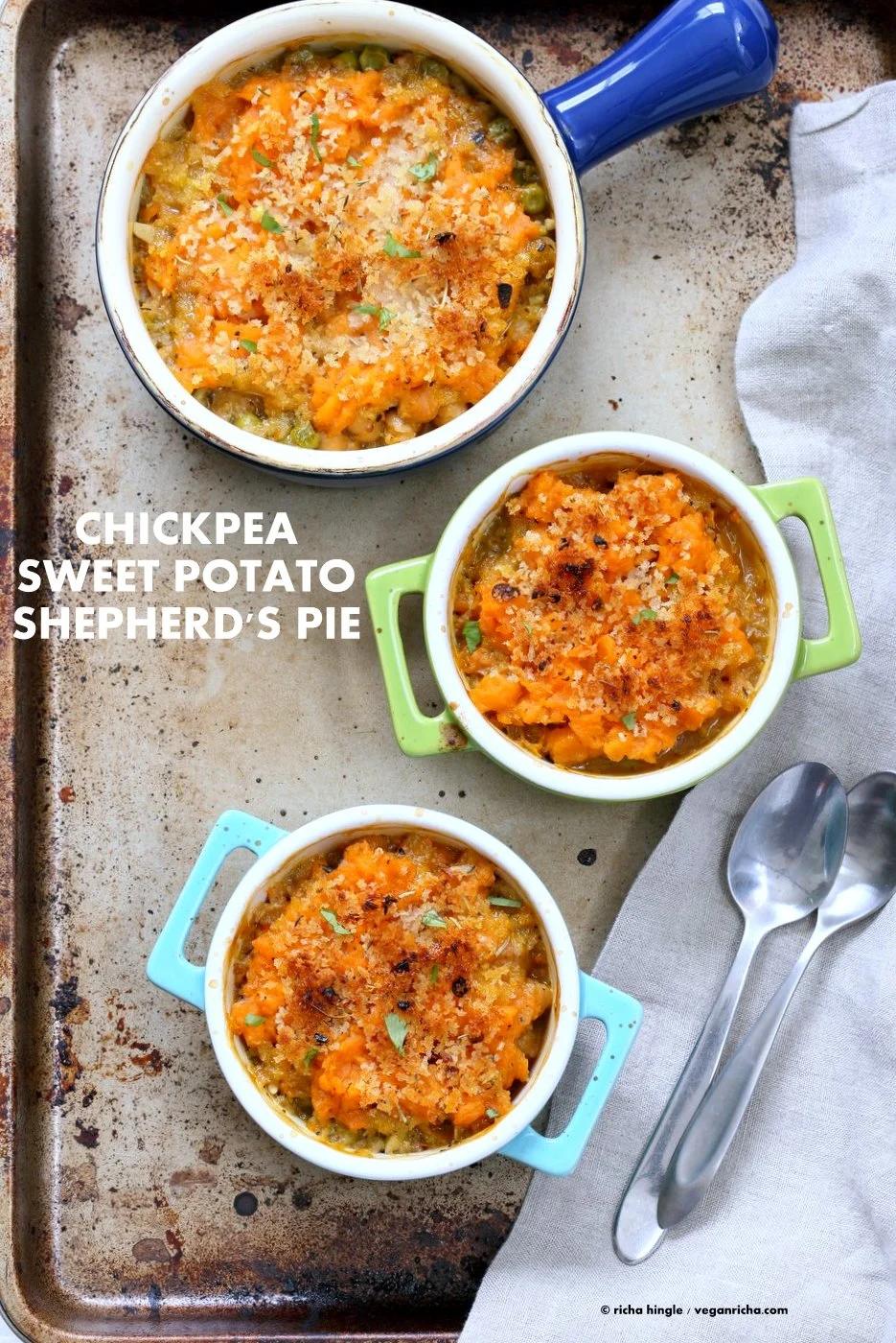 Vegan Shepherds Pie with Chickpeas & Sweet Potato