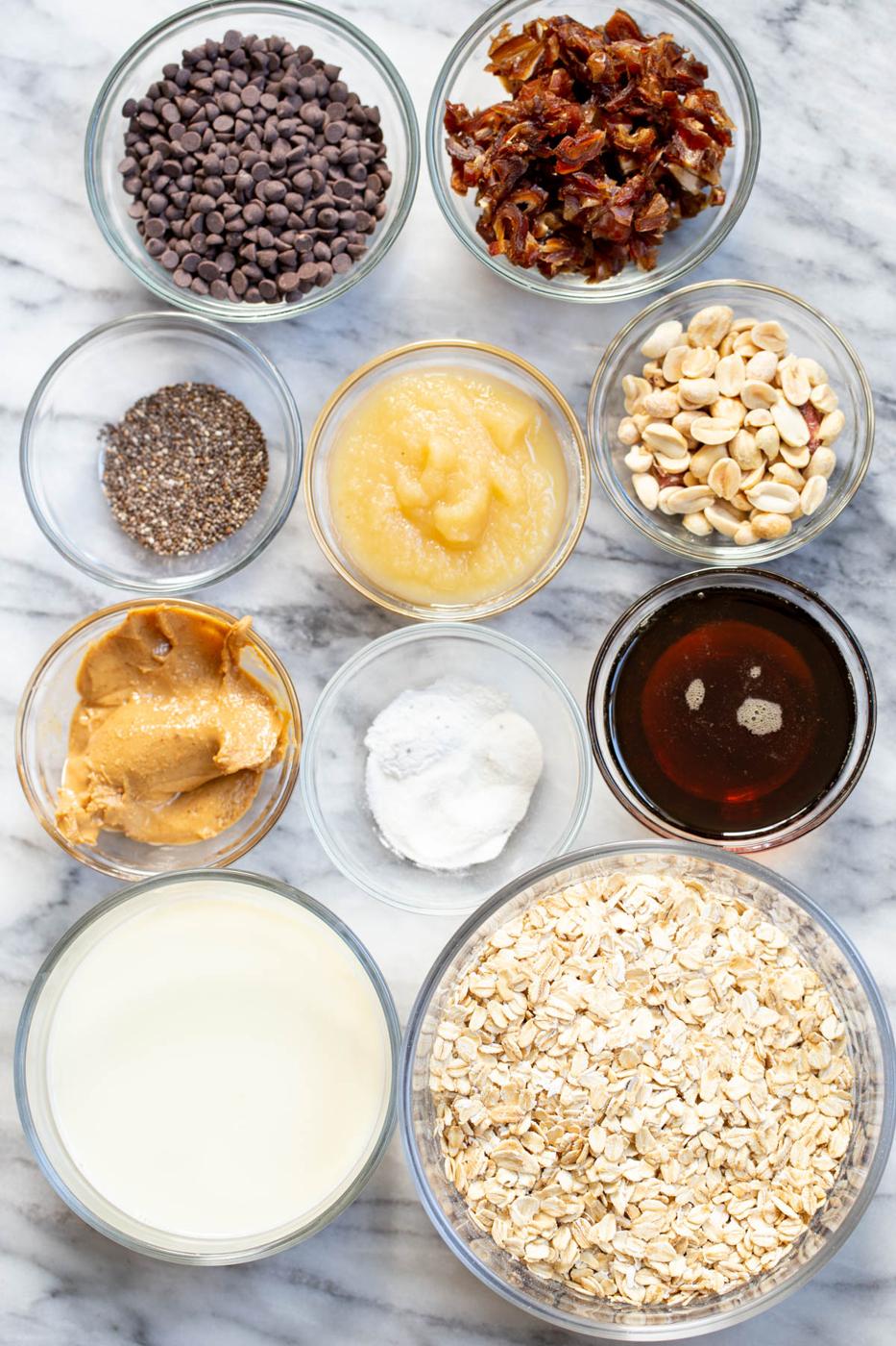ingredients needed for making snickers baked oatmeal