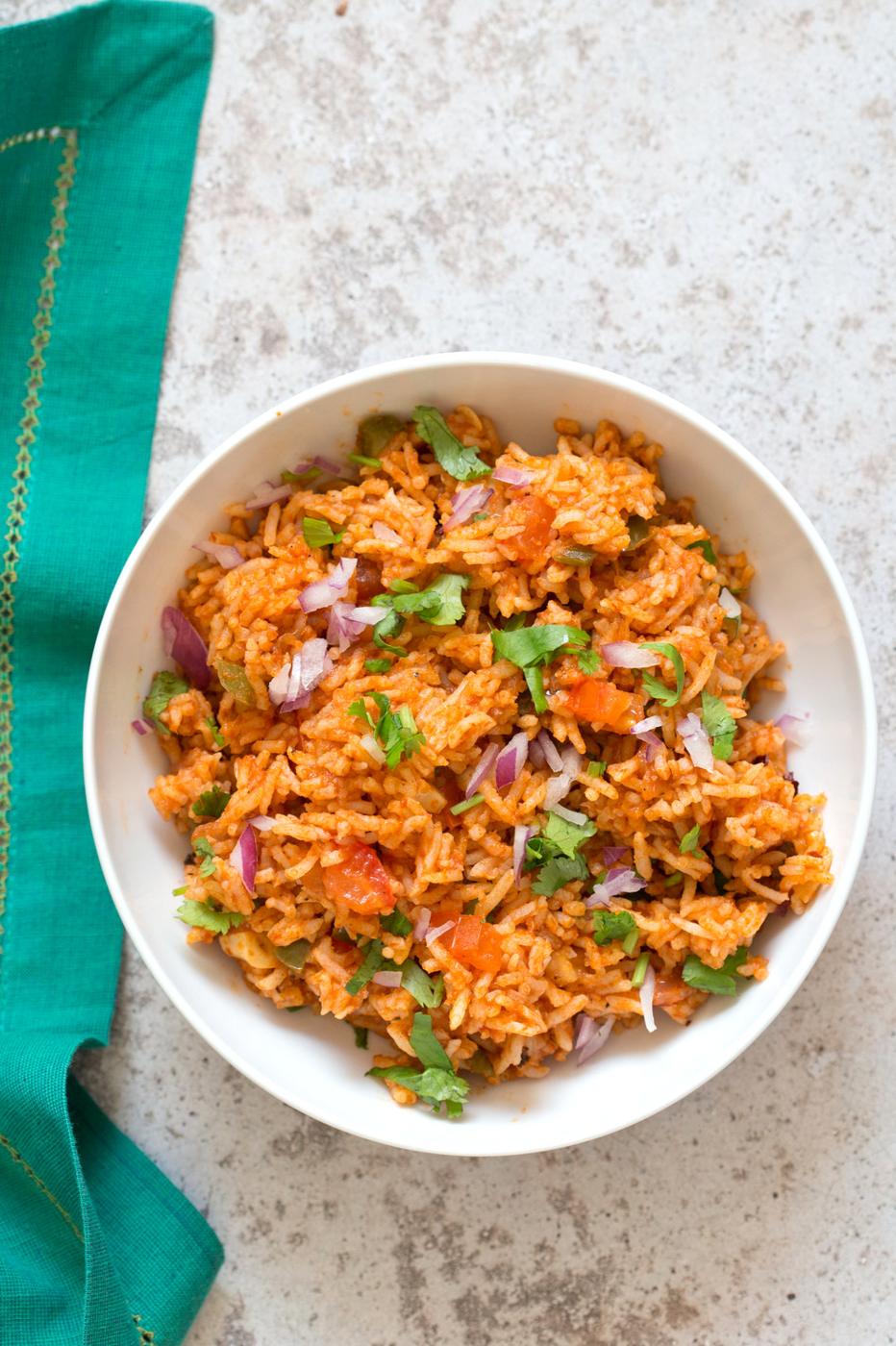 Easy Vegan Spanish Rice Bowl with Taco Spice Roasted Cauliflower. Everyday Meal with everyday ingredients. #veganricha #Vegan #Glutenfree #Nutfree #Soyfree #Recipe | VeganRicha.com