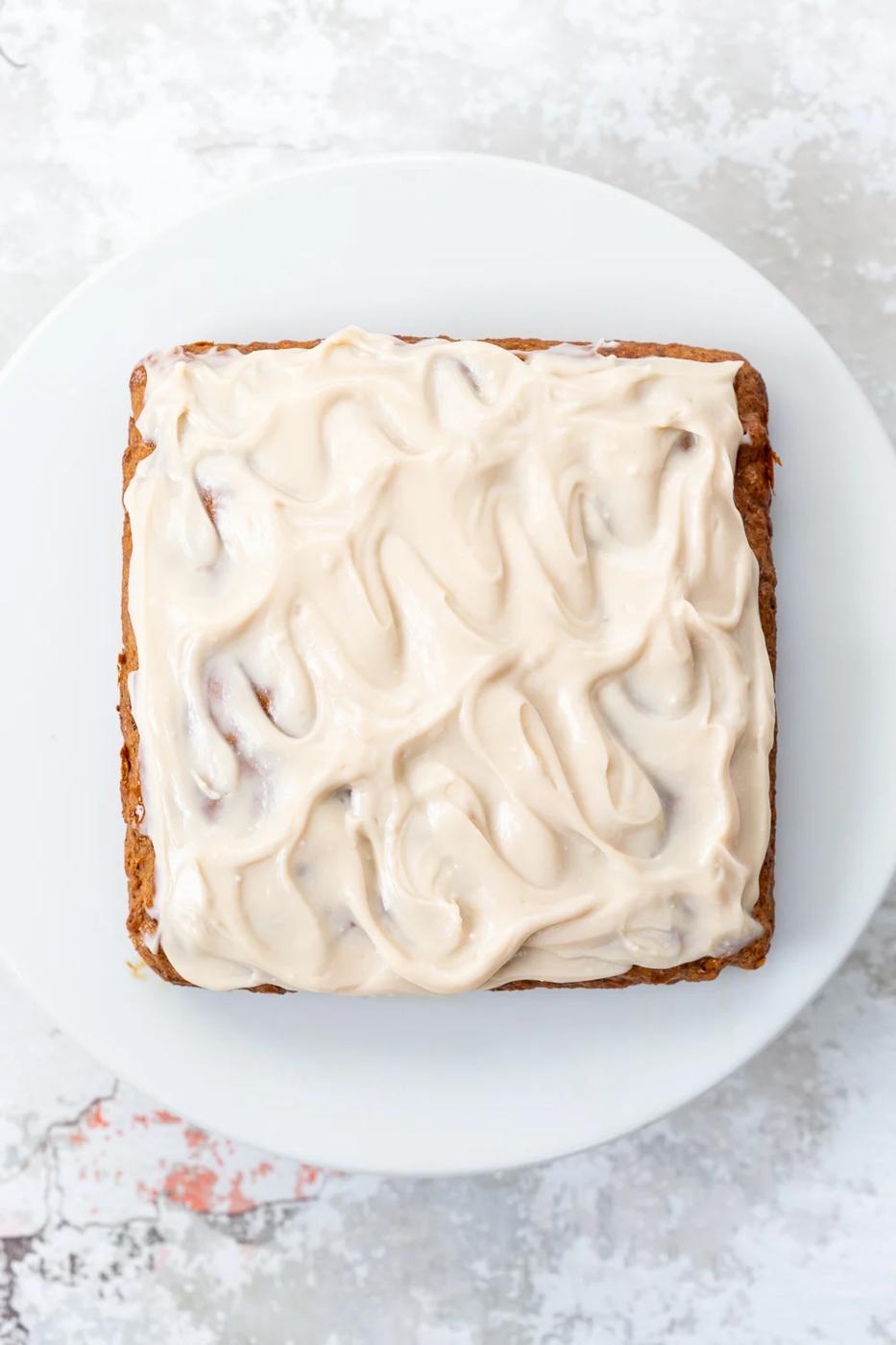 Vegan Spice Cake. Super Moist Spiced Cake with tons of winter spice flavor and Vegan Cream Cheese Frosting. #Vegan #Nutfree #Recipe. Glutenfree option.#VeganRicha | VeganRicha.com