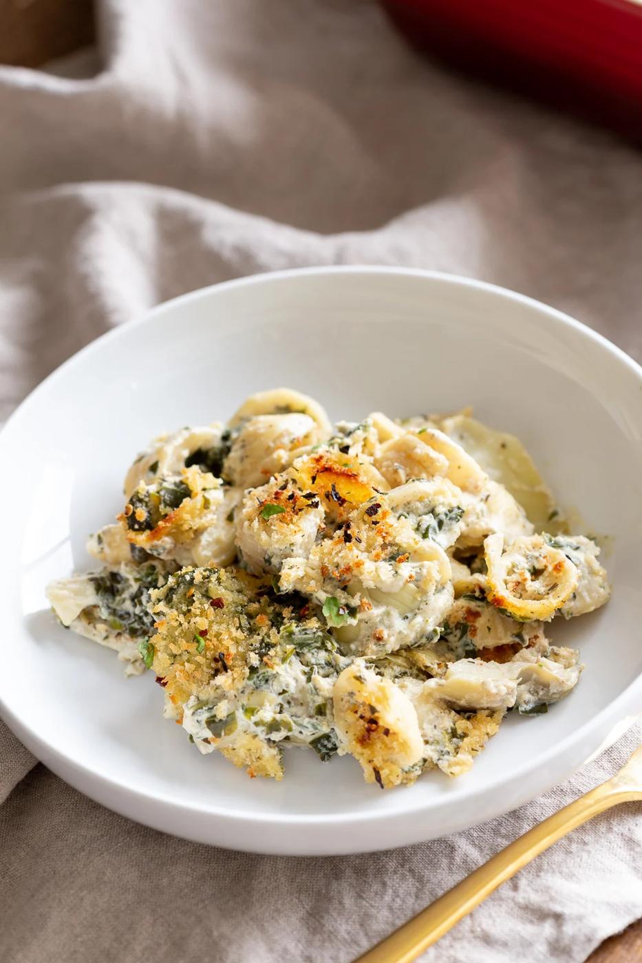 Vegan Spinach Artichoke Pasta Bake Recipe