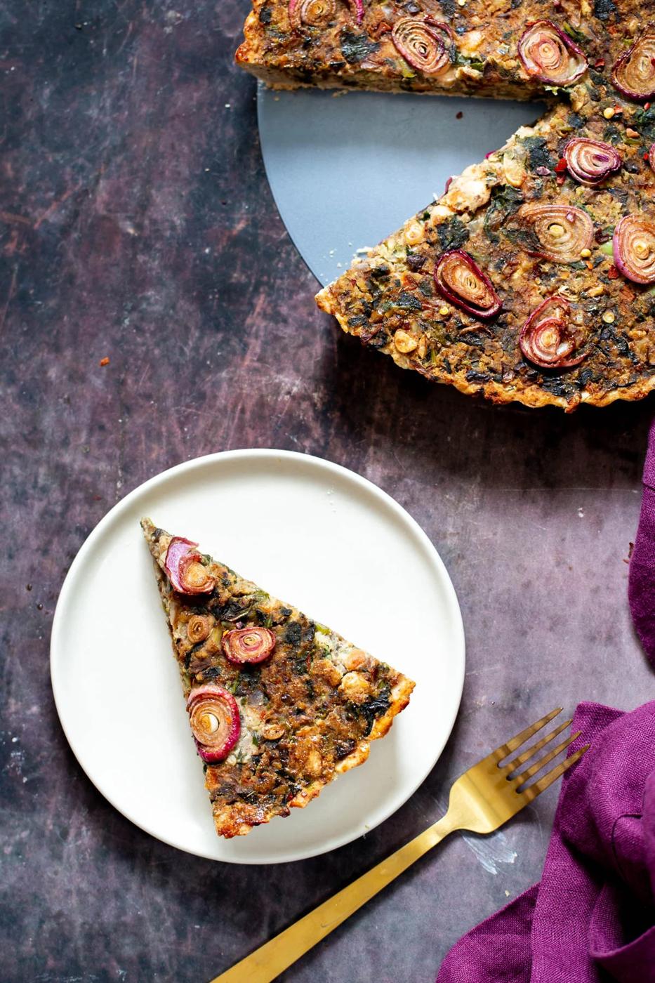 Vegan Spinach Mushroom Tart