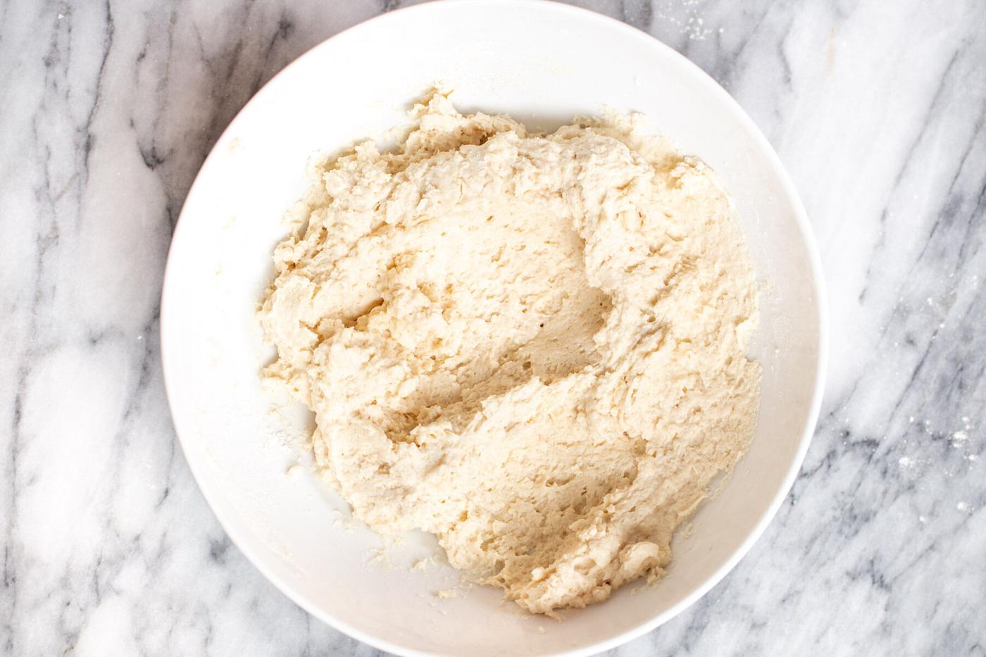 vegan garlic naan bread dough