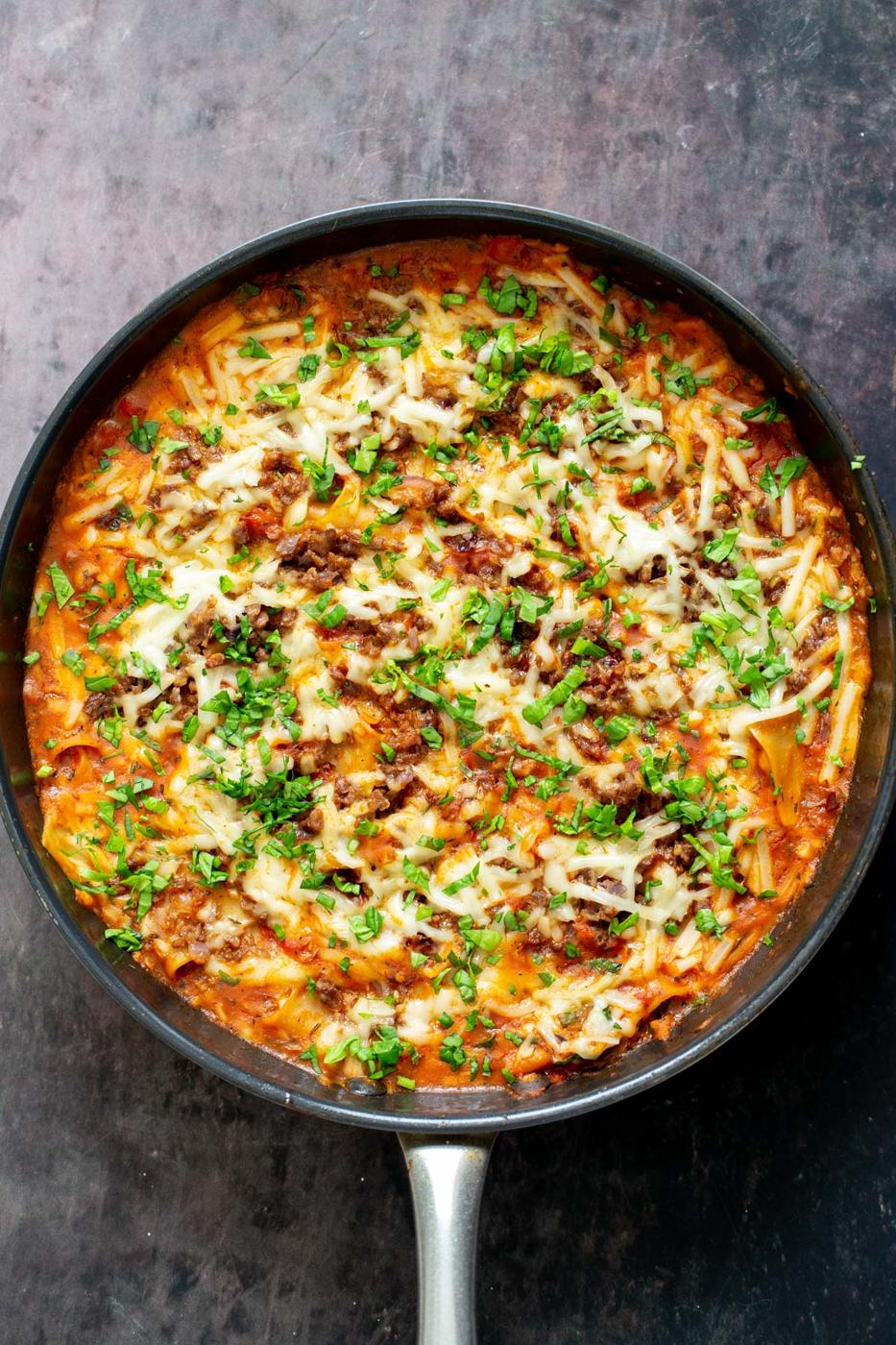 Vegan Stovetop Meat Lasagna (Skillet Lasagna)