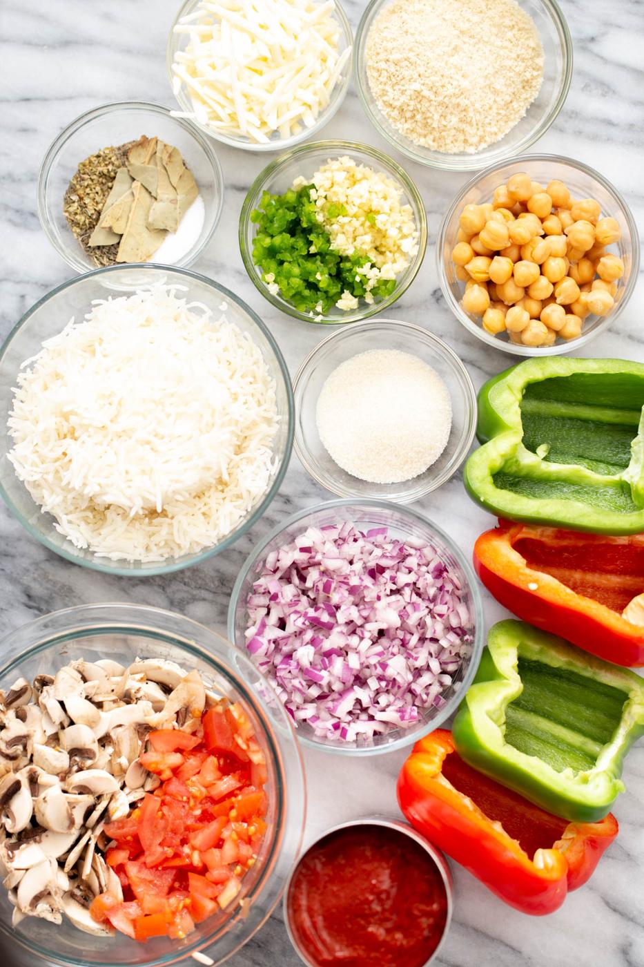 ingredients needed for making stuffed bell pepper