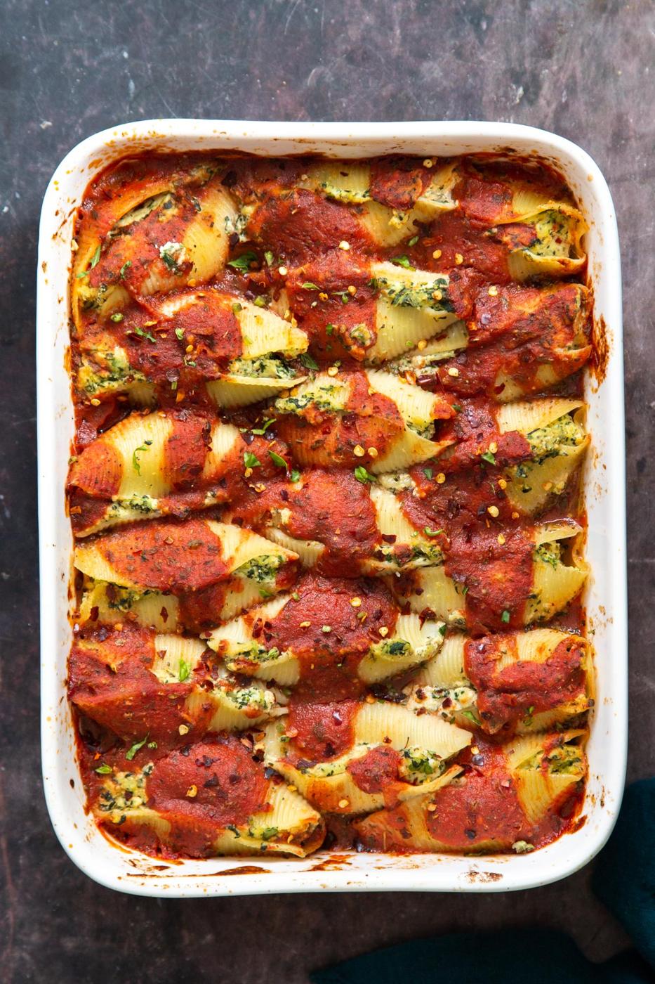 Vegan Stuffed Shells with Tofu Spinach Ricotta