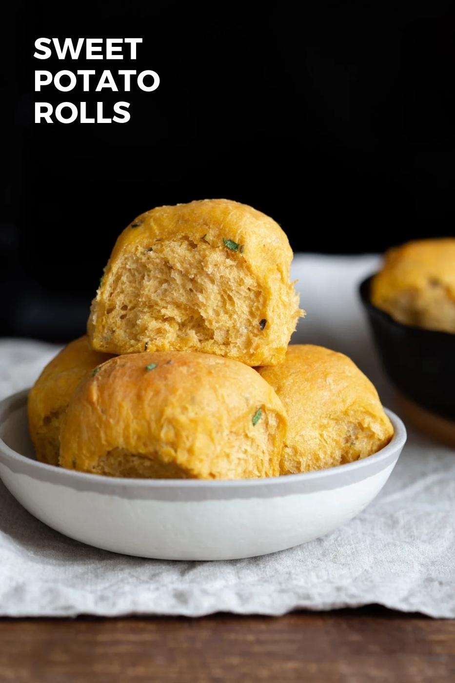 Vegan Sweet Potato Rolls – Soft Herb Dinner Rolls