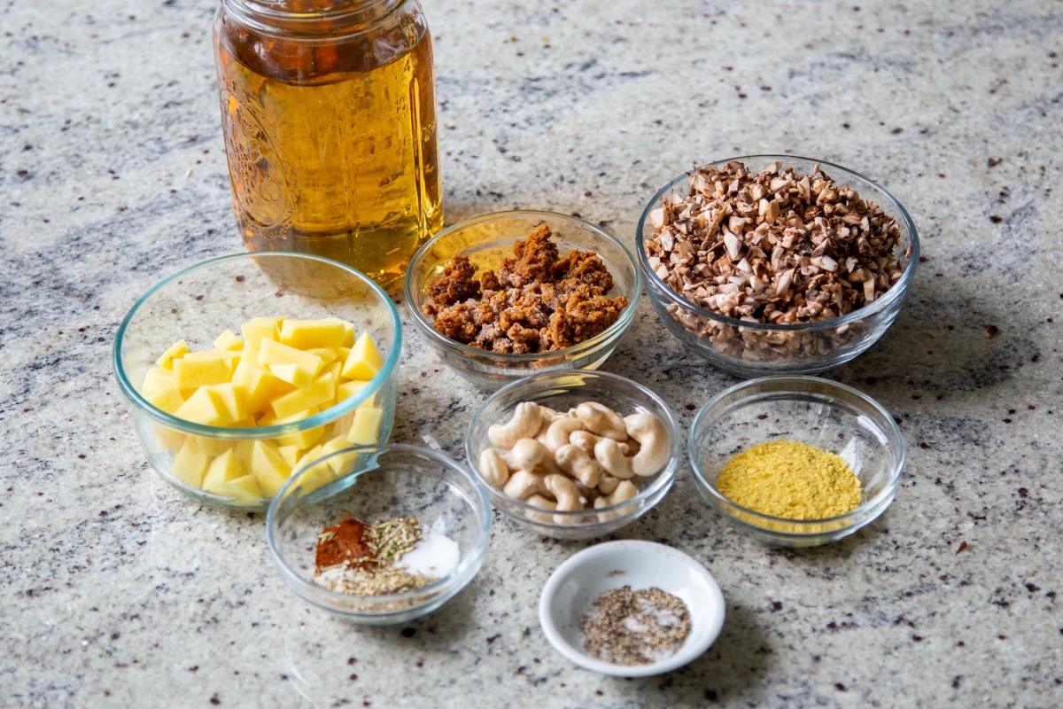 ingredients needed for making vegan zuppa toscana